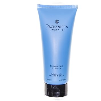 Pecksniffs Luxury Hand Cream Moisturizing Skincare for Women & Men, Made in England, Sandalwood & Vanilla, 200ml