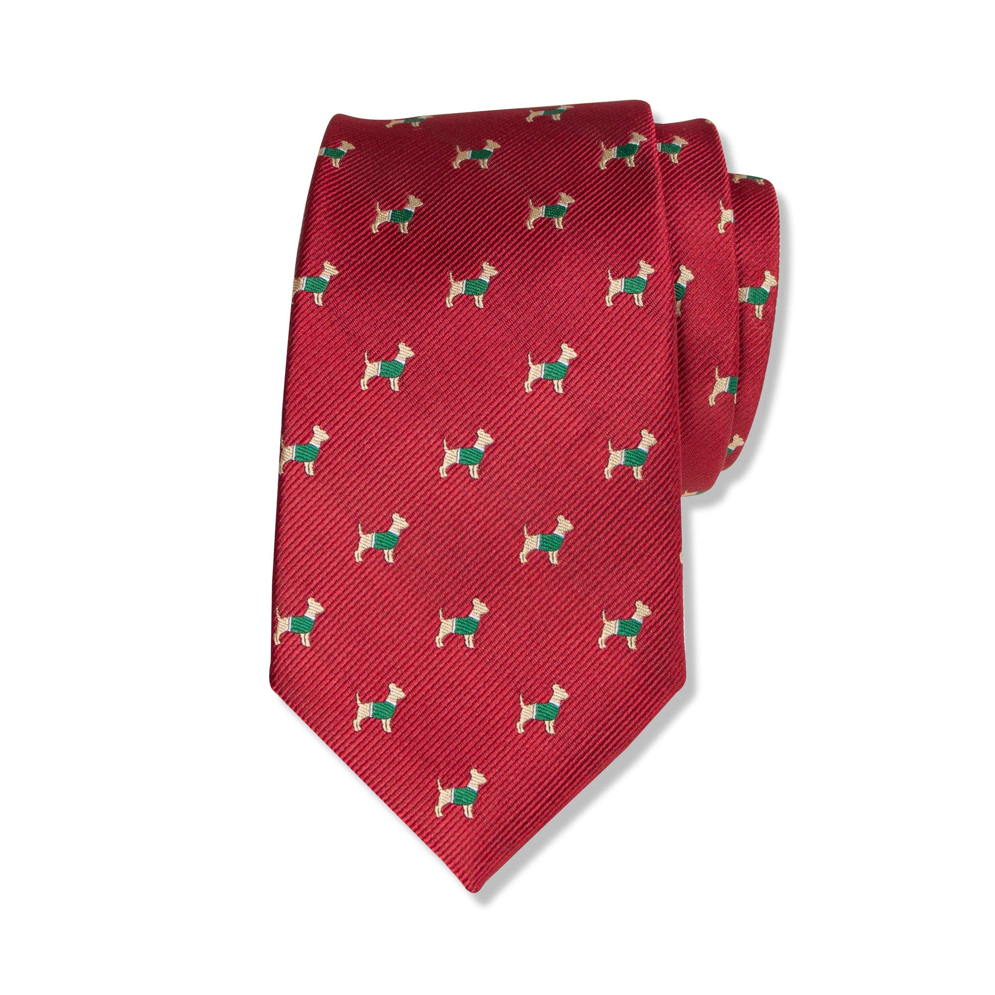 Spring Notion Men's Microfiber Woven Dogs Puppies Christmas Ties