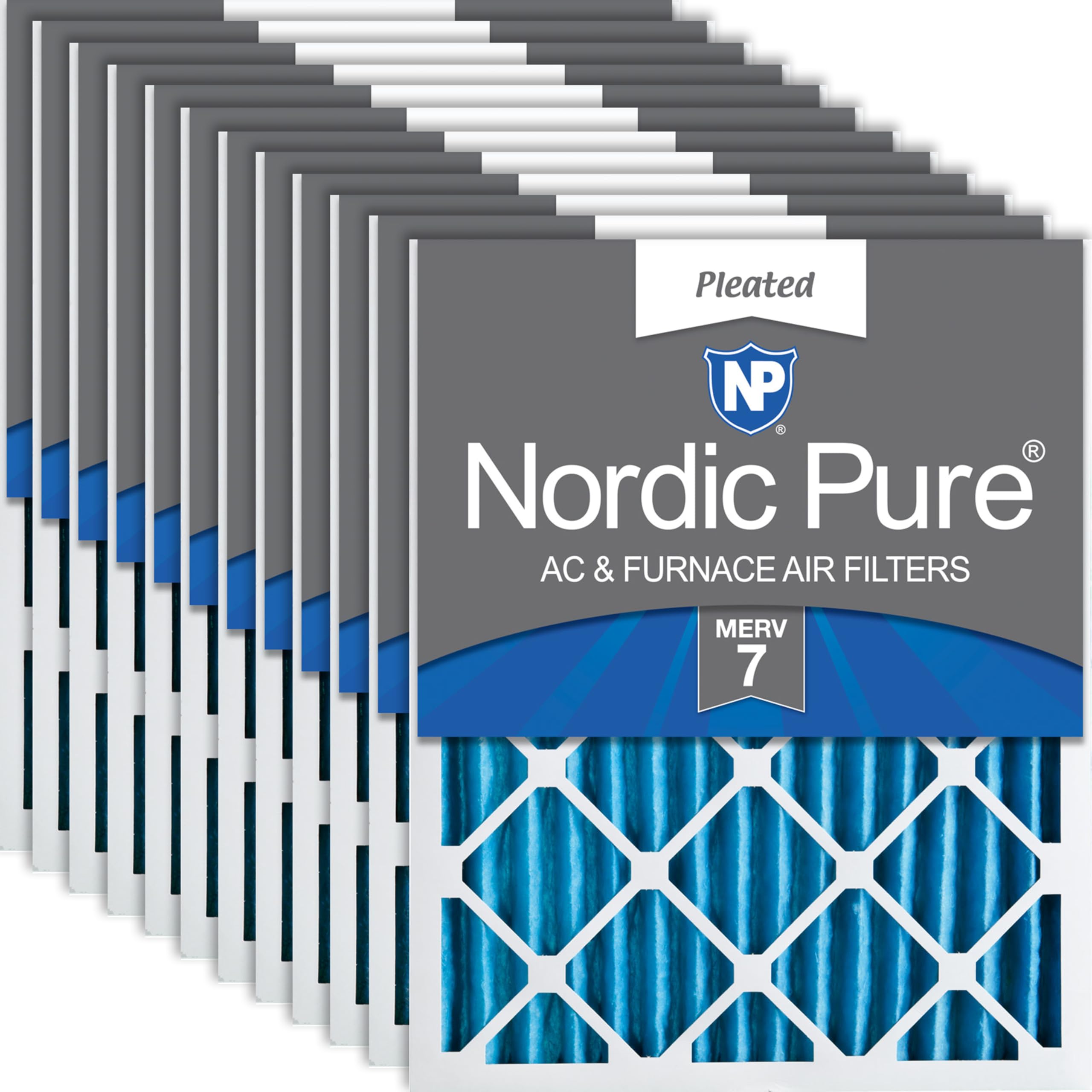 Filtre pour four MERV 7 AC 20 x 25 x 2 pouces, pack de 12 pour traitement de l'air intérieur