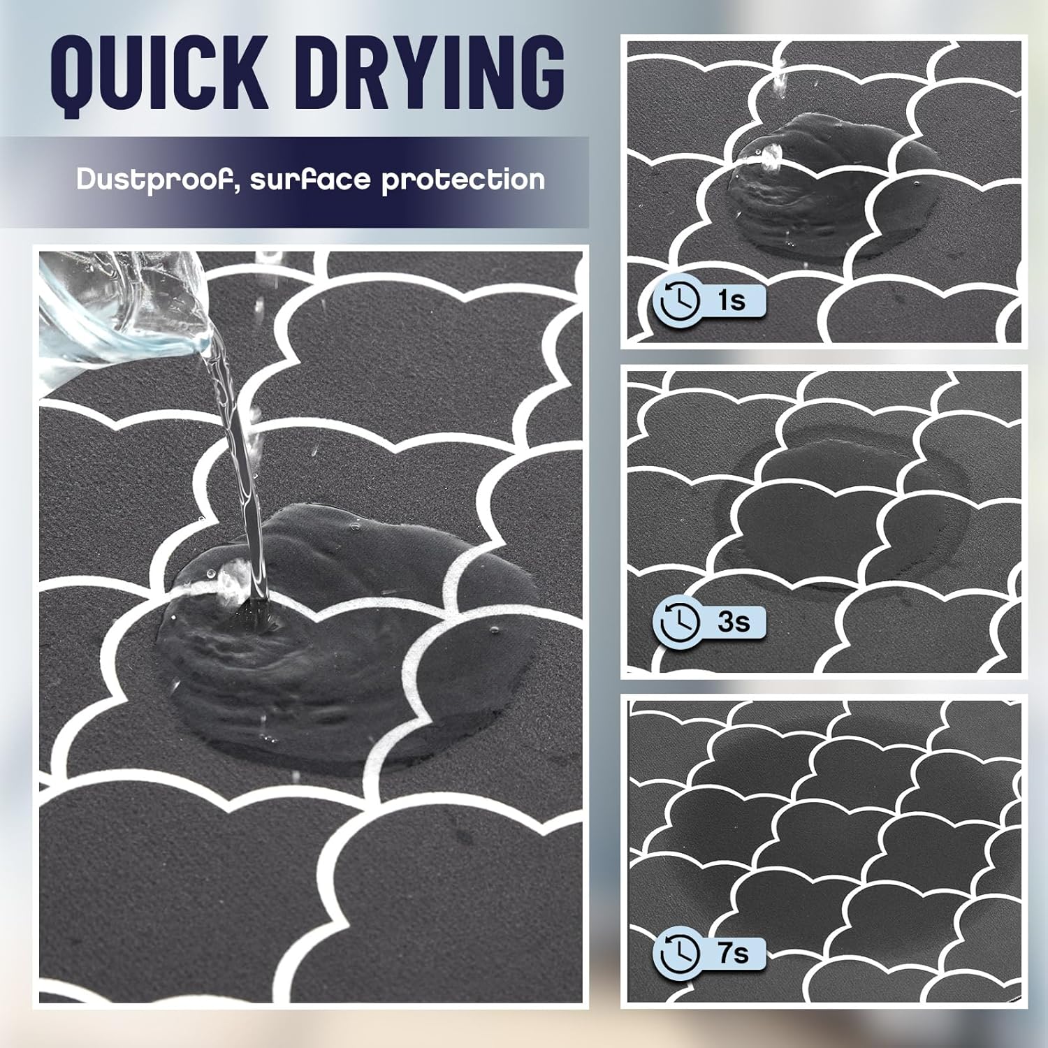 Teenyyou 2 Pcs 26" x 18" Dryer Top Protector Mat, Washer and Dryer Topper, Non Slip Waterproof Machine Cover Dust Proof Quick Drying Topper Pad for Laundry and Kitchen (Stylish)
