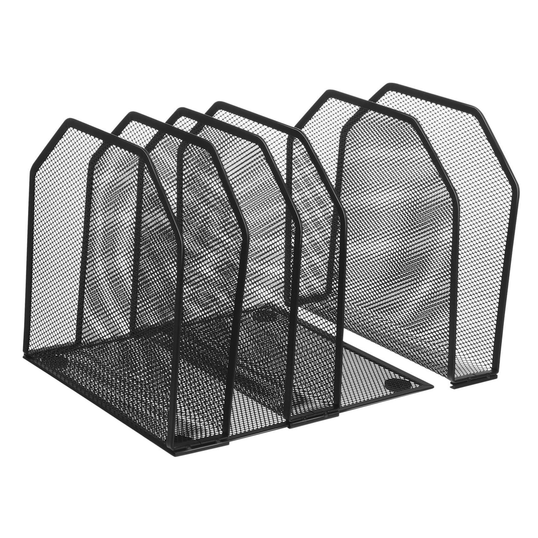 STOBOK Vertical File Organizer Metal Mesh Desktop Storage Rack for Office Classroom Home Study Section Letter Tray for Efficient Document Organization and Space Optimization