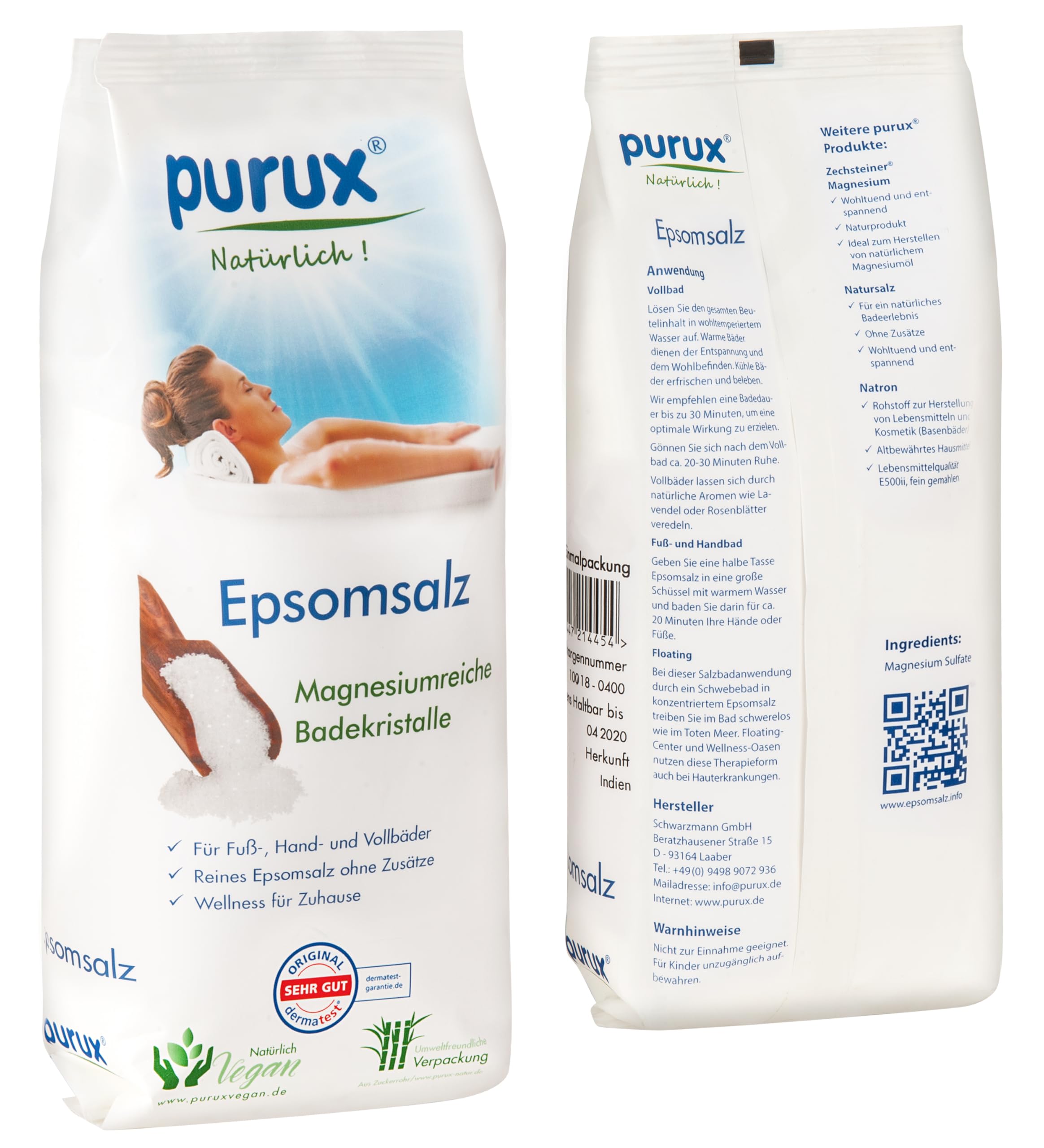Magnesiumsulfat Badesalz Bittersalz 5,1kg Epsom Salz Lebensmittelqualität, Food Grade