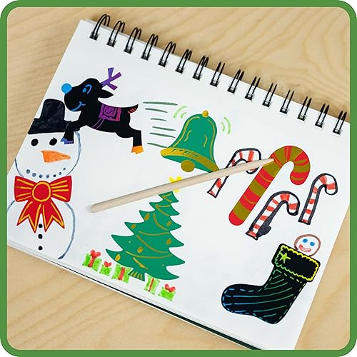 Miniatura 5 de READY 2 LEARN Calcomanías para rascar  Navidad  Paquete de 56  Calcomanías personalizables y autoadhesivas  Calcomanías de Navidad rayables para