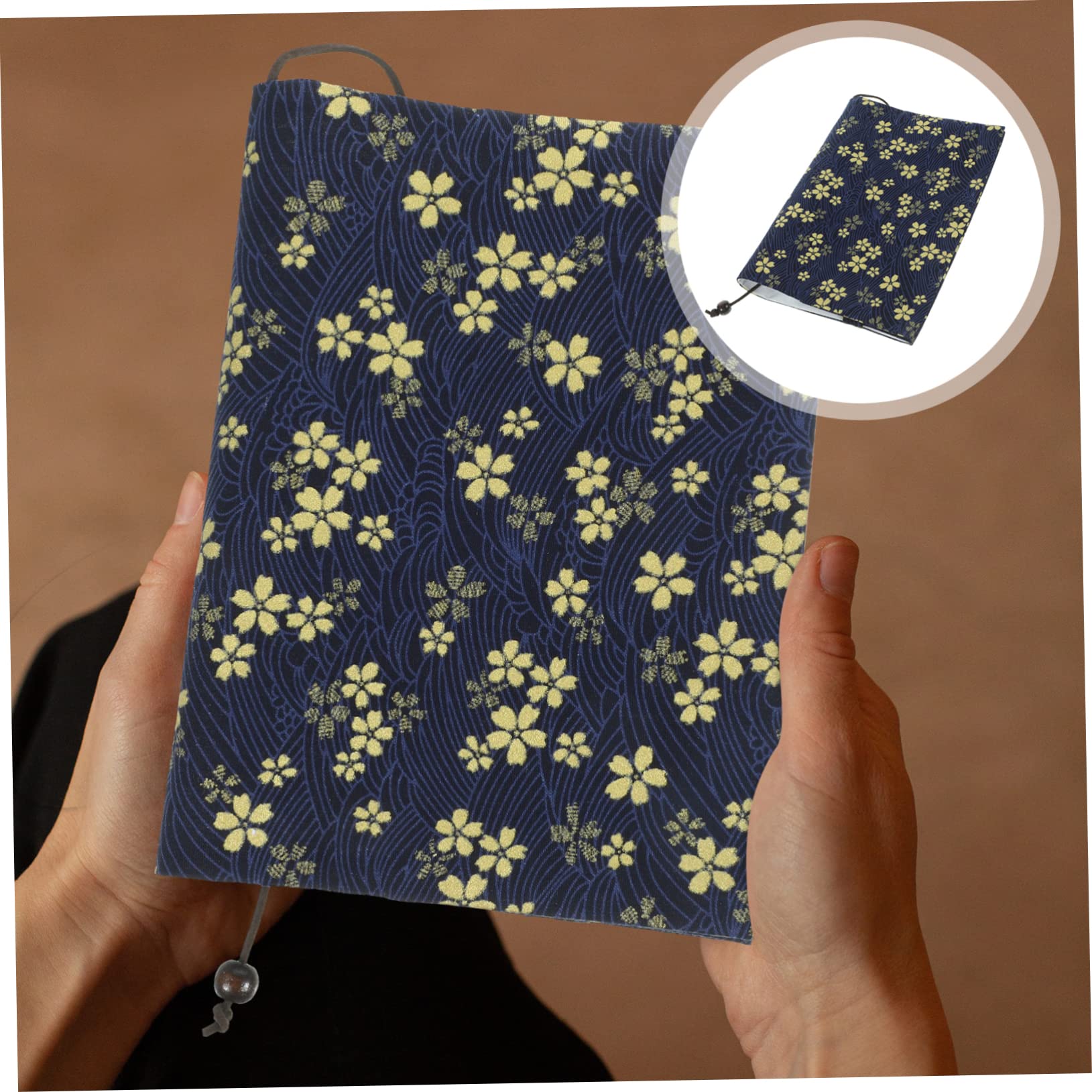MAGICLULU 4stücke Handgefertigte Stoff Buchumschläge Und Kratzfest Einstellbare Buchhülle Für Notizbücher Und Schulbücher Eleganter Schutz Format Dunkelblau Mit Kirschblüten