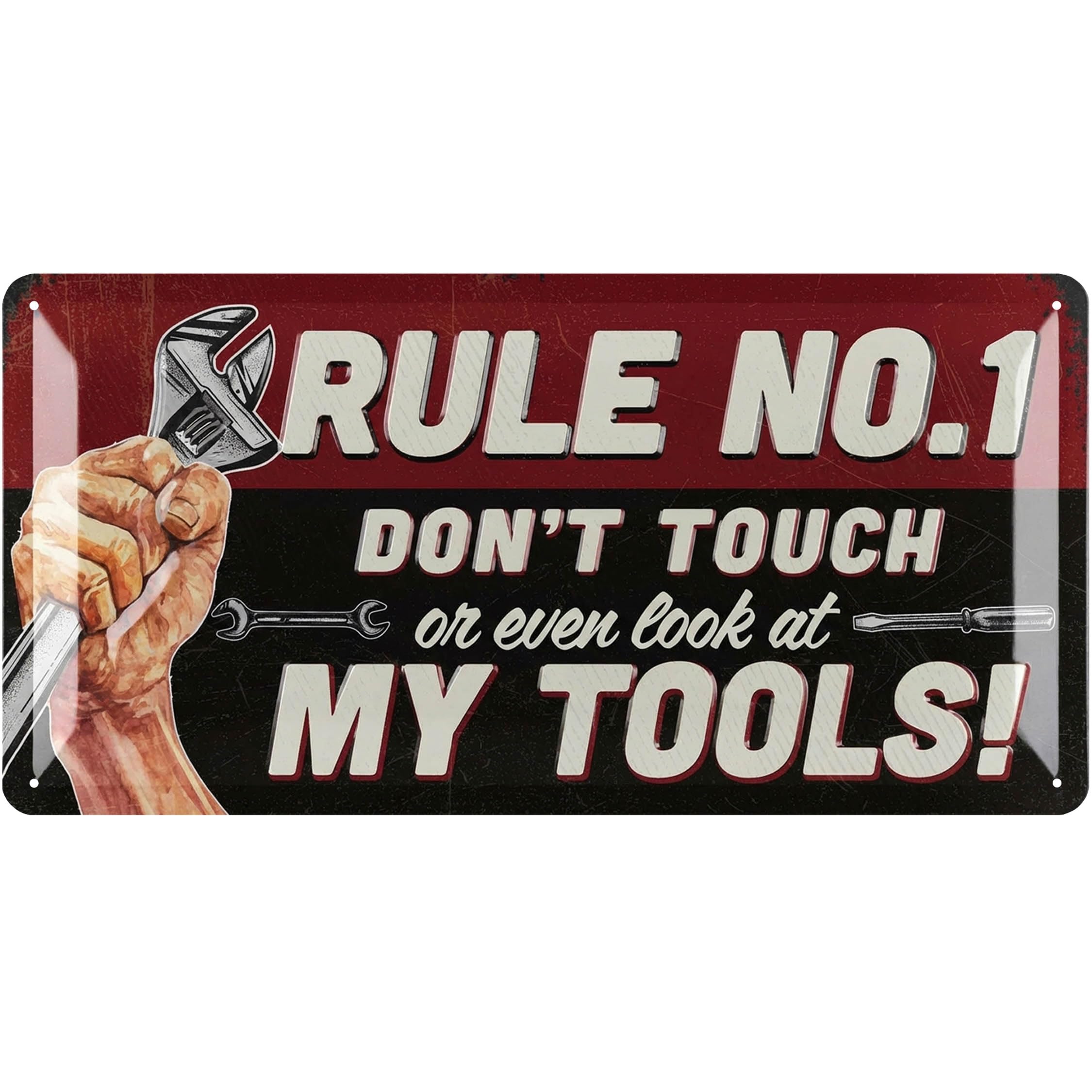 LANOLU Garage Signs GARAGE RULES Vintage Sign for Garage, Man Cave Garage Metal Signs, Dad Garage Decor, Funny Mechanic Signs for Men, Shop Decor 6x12.5"
