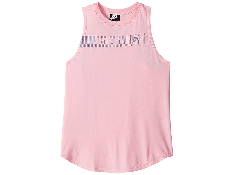 

Nike Kids NSW Graphic Tank Top (Little Kids/Big Kids) (Pink/Ashen Slate/Ashen Slate) Girl's Sleeveless