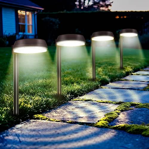 Bright Solar Pathway Lights Outdoor,Dusk to Dawn Solar Driveway Lights,Good