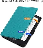 Vista 6 de Slimshell - Funda ligera de piel sintética para Kobo Clara 2E 2E de 6 pulgadas, color claro, 6 pulgadas, color celeste