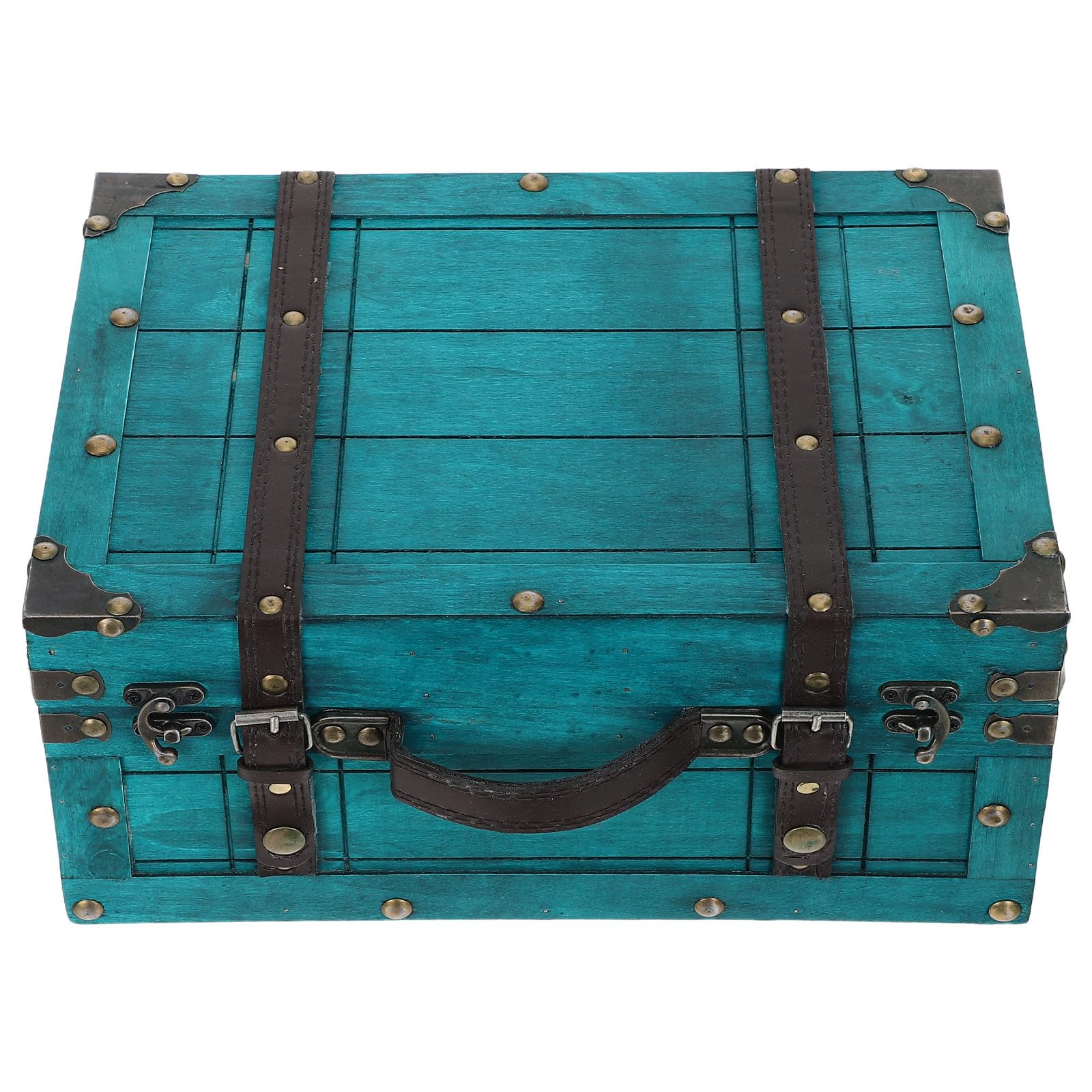 Vintage Holz Koffer Schmuckbox in Grün, Dekorative Aufbewahrung