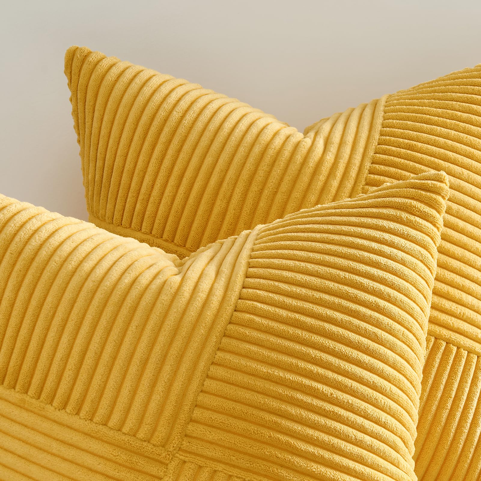 Outdoor Kissenbezug 40x70cm 2er Set Gelb - Samt Sofakissen Für Garten & Wohnzimmer