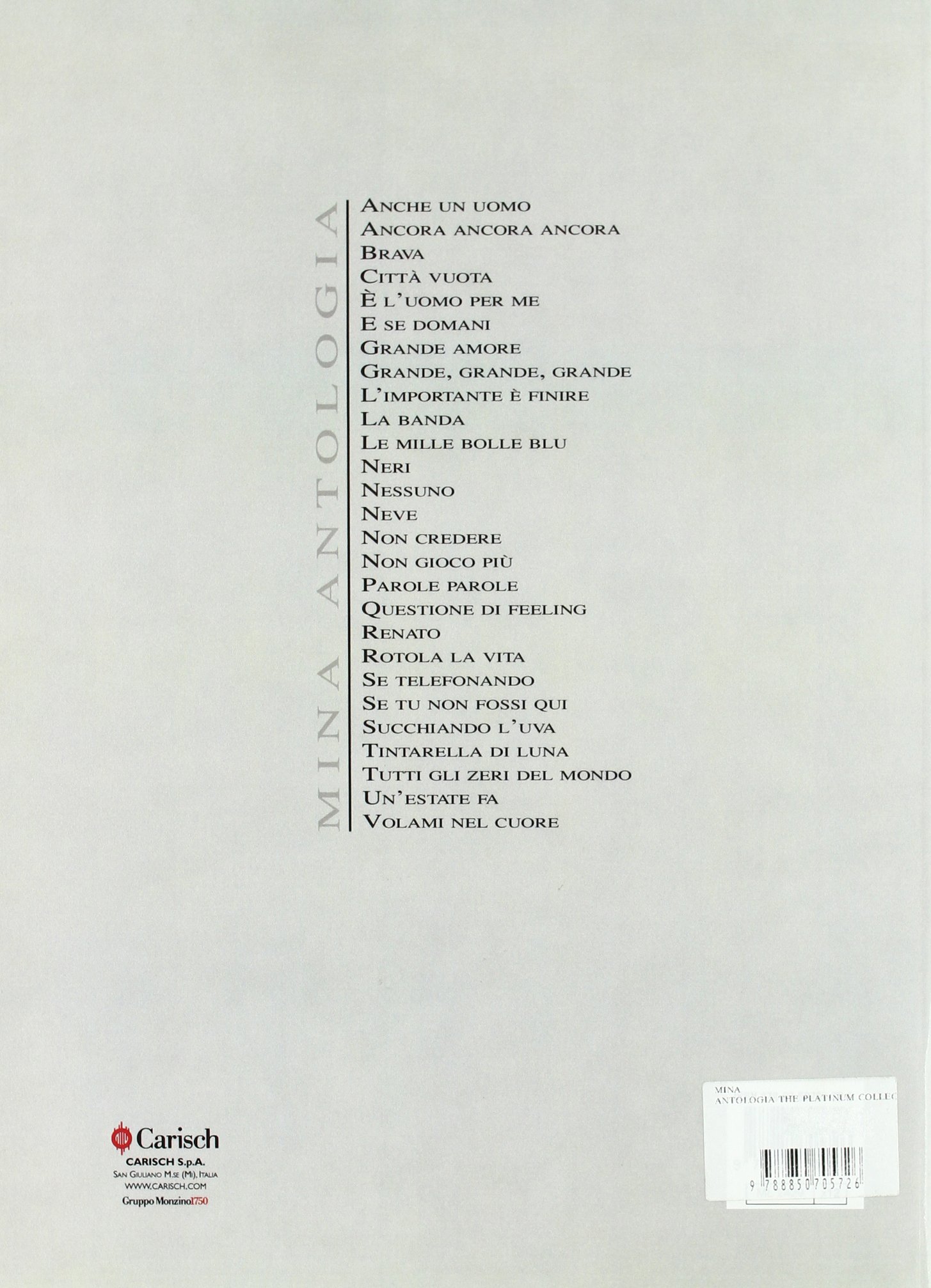 Mina. Antologia, Platinum Collection (spartiti musicali)