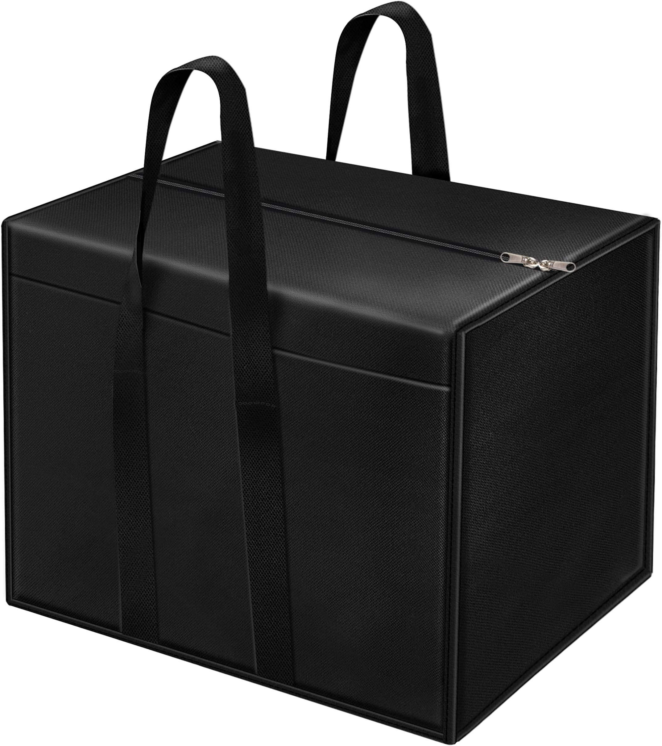 Storite Big 85 L Moisture Proof Nylon Clothes Storage Bag Organiser for Books Magazine, Stationery Paper, Document Toy Storage -(Black, 57x 36.8X 40.5 cm) Rectangular