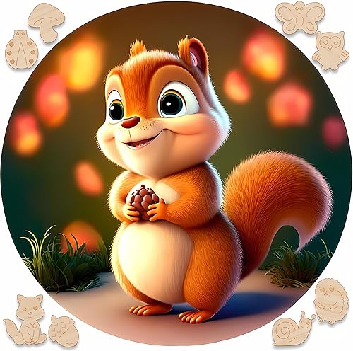 Rompecabezas de madera para niños de 4 a 8 años, rompecabezas de 50 piezas para niños, rompecabezas con forma de animal, rompecabezas redondos de