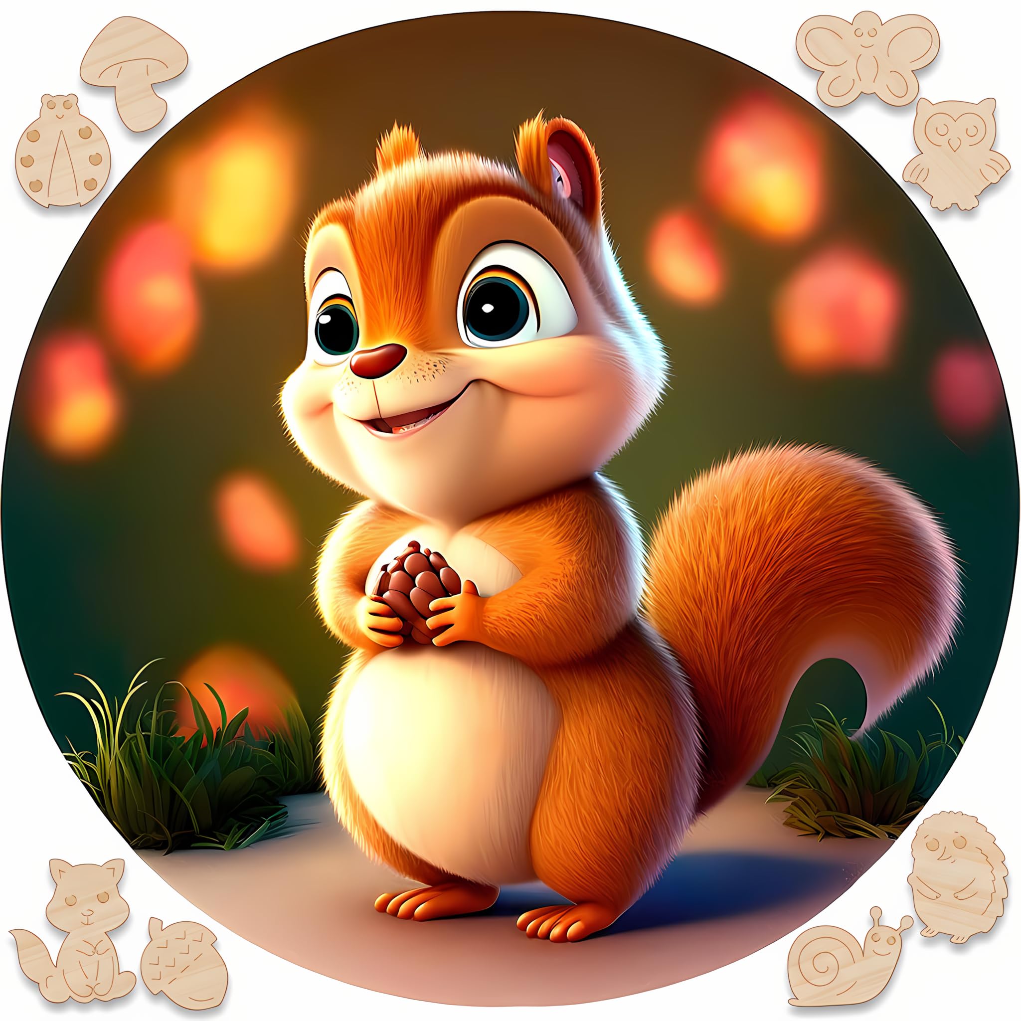 Wooden Puzzles for Kids Ages 4-8 - 50 Piece Puzzles for Kids - Animal Shaped Kids Puzzles - Round Wooden Jigsaw Puzzles - Christmas & Birthday Gift