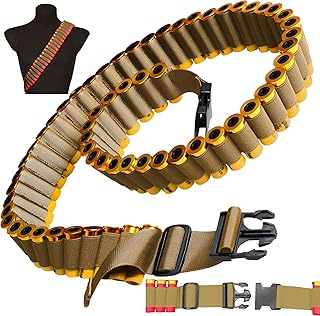 12/20 Gauge 60 Rounds Shotgun Shell Bandolier, Adjustable Belt with Quick Release Buckle, Shotshell Shoulder Carrier for Hunting - Lyska