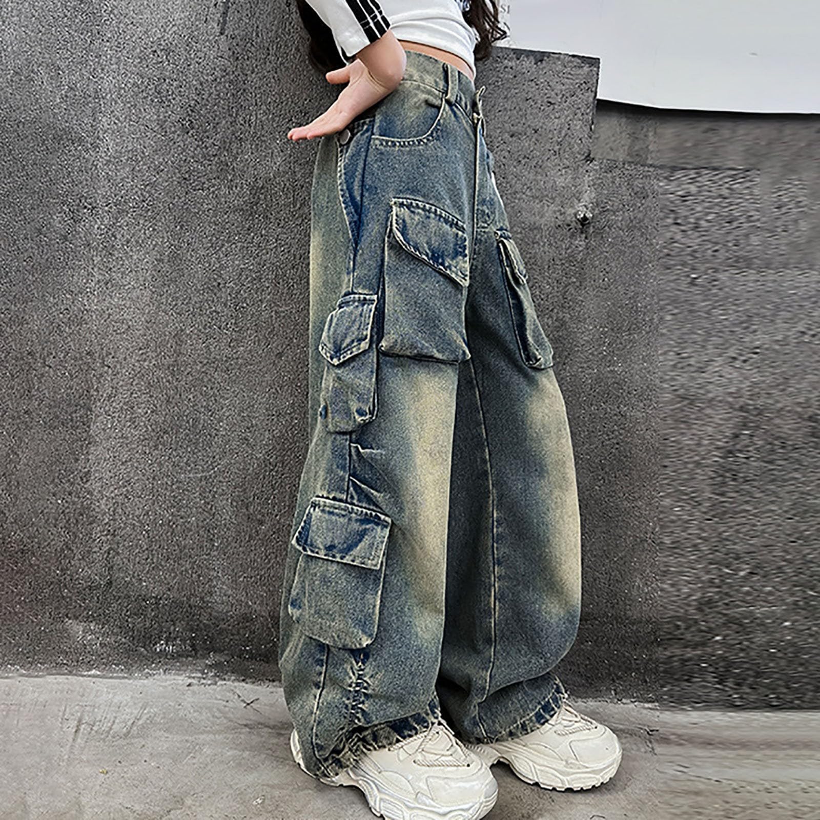 Genérico Pantalones niña Joggers algodón orgánico Suave ecológico Transpirable para Diario Juego Colegio cómodo elástico tierno Moda Infantil A47