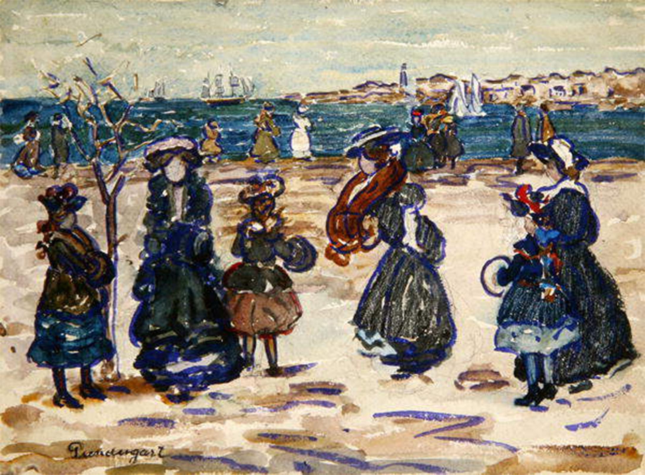 POSTERIIk Famous Print Pop Art Wall Art Graffiti Across the Harbour by Maurice Brazil Prendergast Art Prints for Home Decor 60x90cm