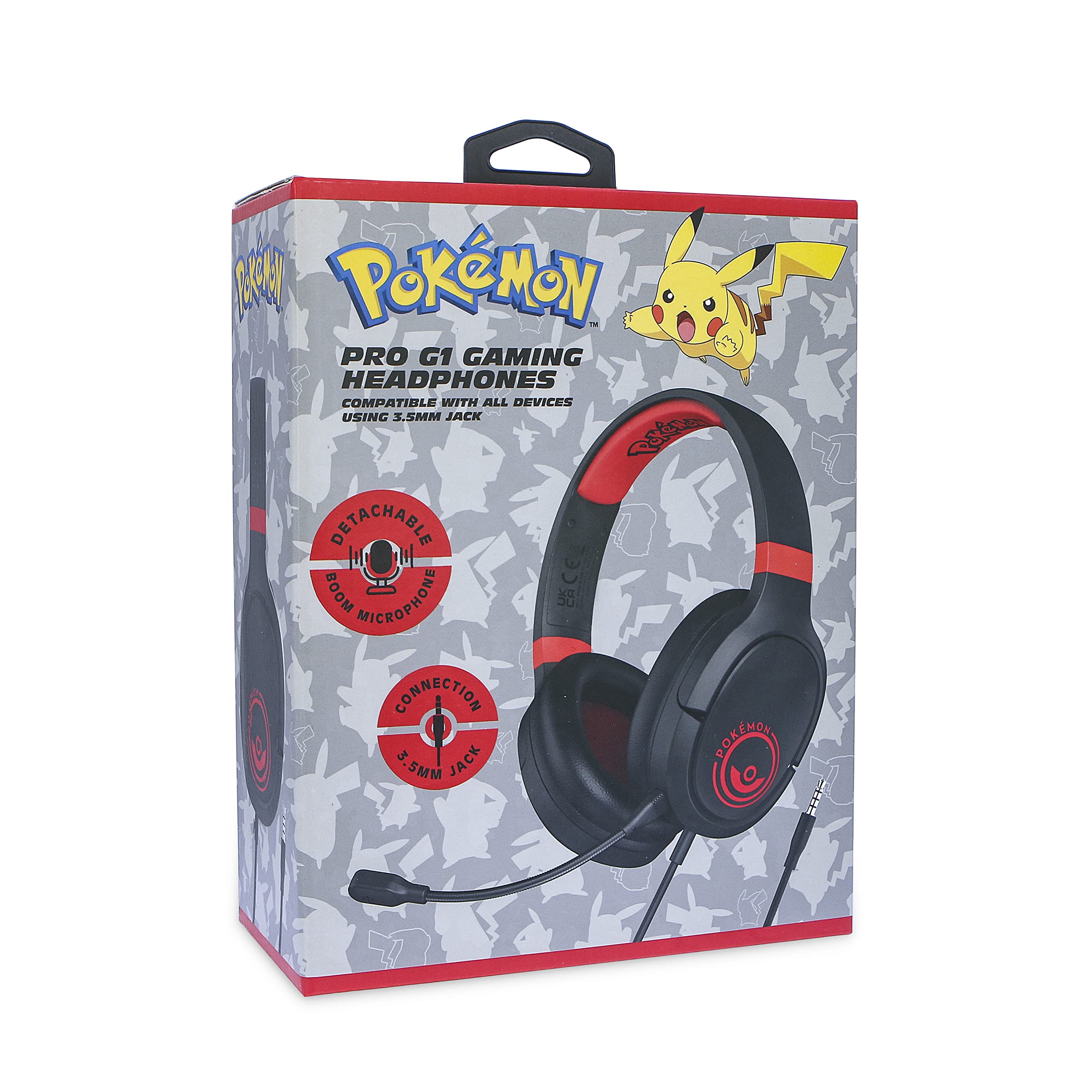 OTL TECHNOLOGIES Cuffie da Gioco Pokemon Blackred Pro G1, Non Specifiche per la Macchina