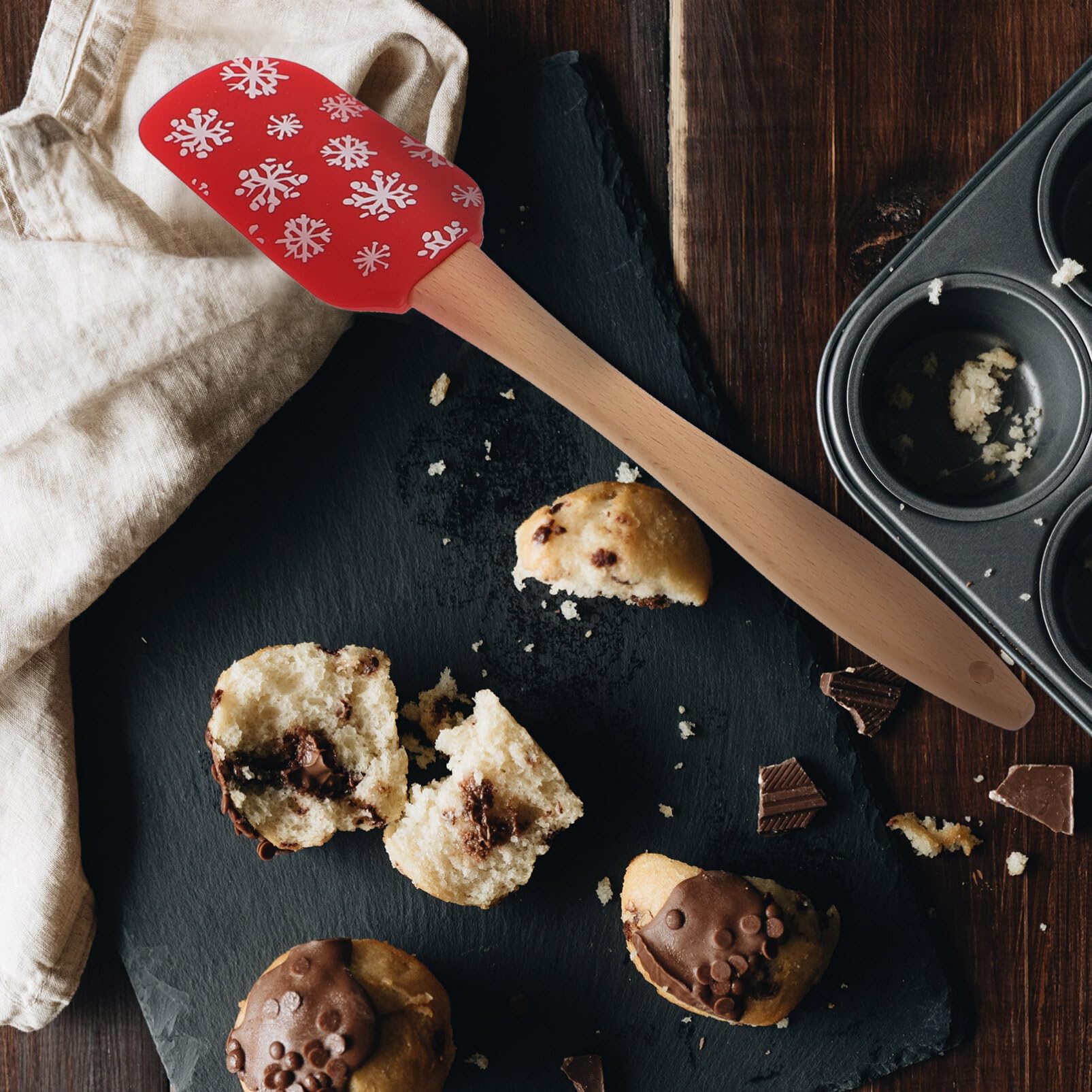 Ciieeo 4piezas Espátula De Silicona Para Mantequilla y Espátula Para Mermelada Para Hornear Pasteles Navideños Utensilios De Cocina Para Repostería