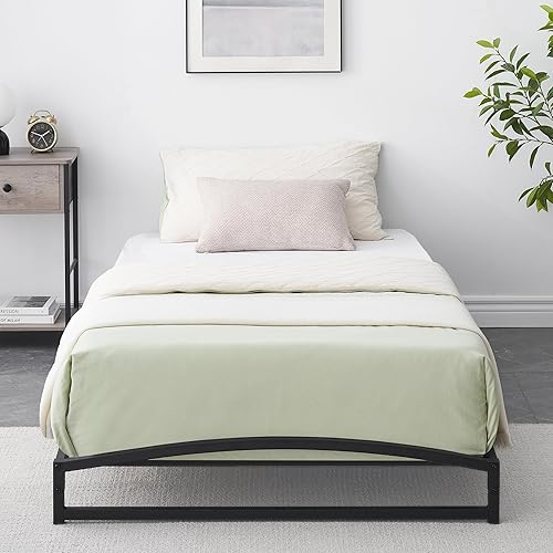 Miniatura 3 de IDEALHOUSE Marco de cama individual de perfil bajo, base de cama de metal negro de 6 pulgadas, base de colchón, no necesita somier