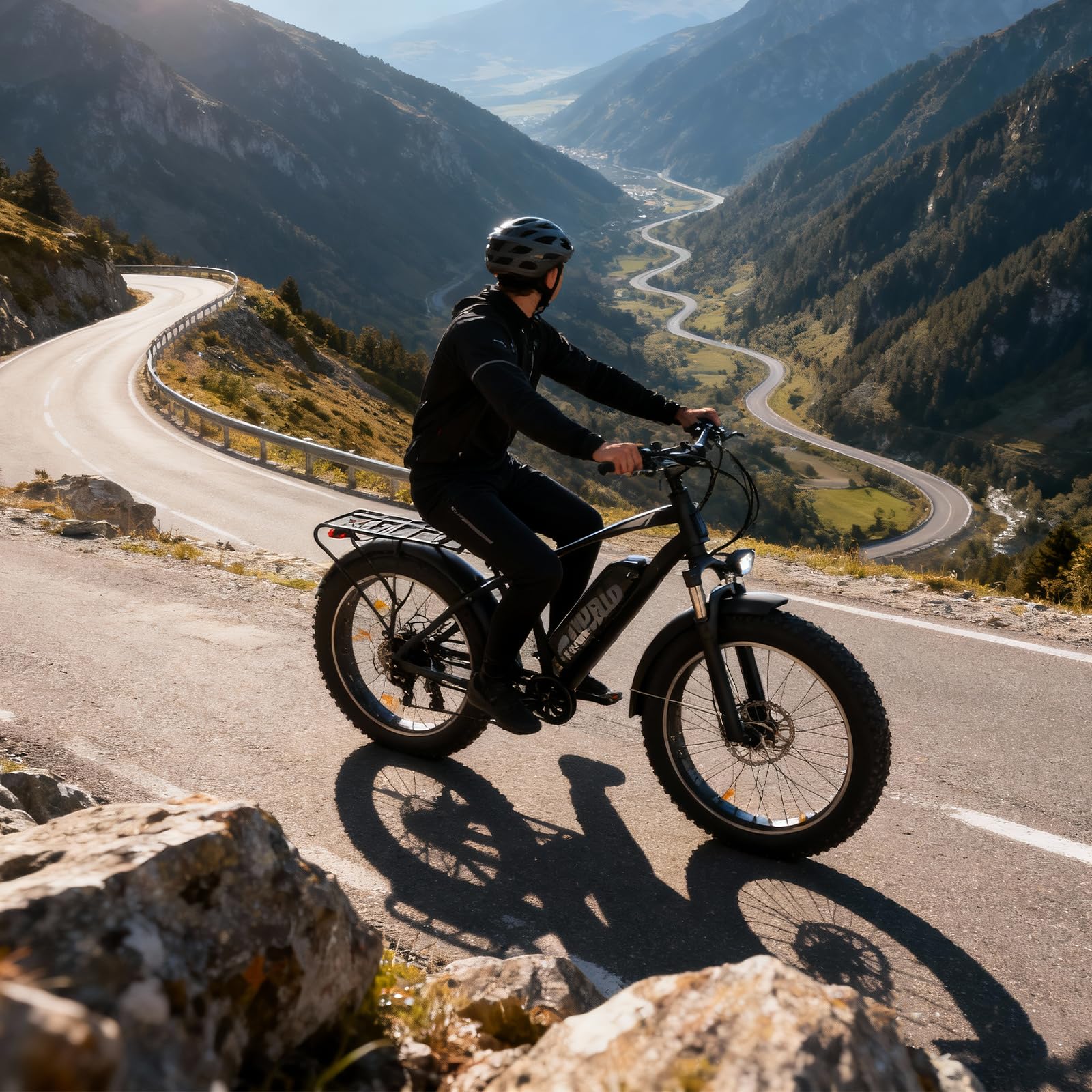 Vélo électrique pour adulte, 26 x 4 pouces, Fat Tire Offroad avec batterie 48 V 13 Ah, 7 vitesses, jusqu'à 25 km/h, portée de 45 à 65 km