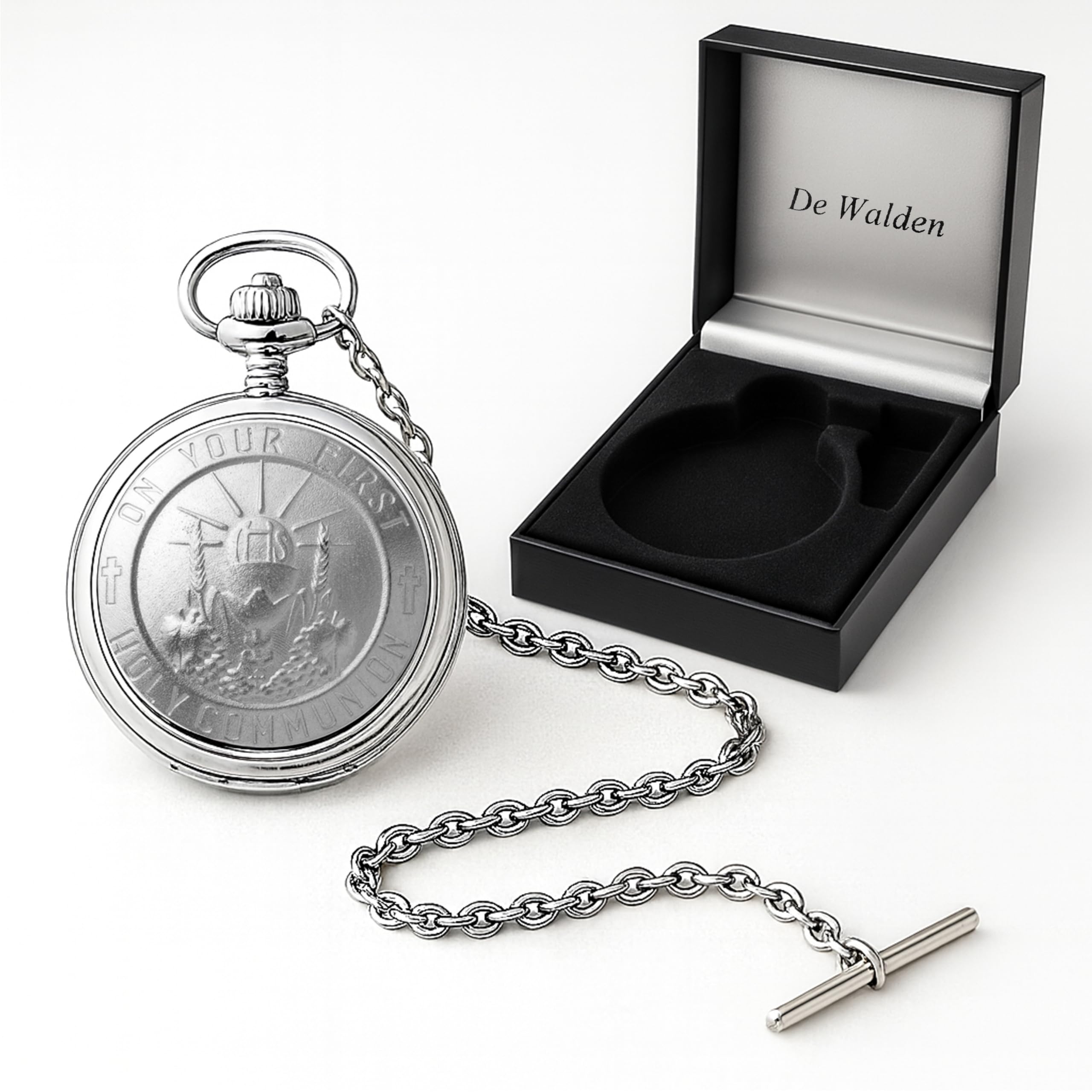 De Walden Boys ’S 1St Holy Communion Gift, Engraved First Communion Pocket Watch Gift For A