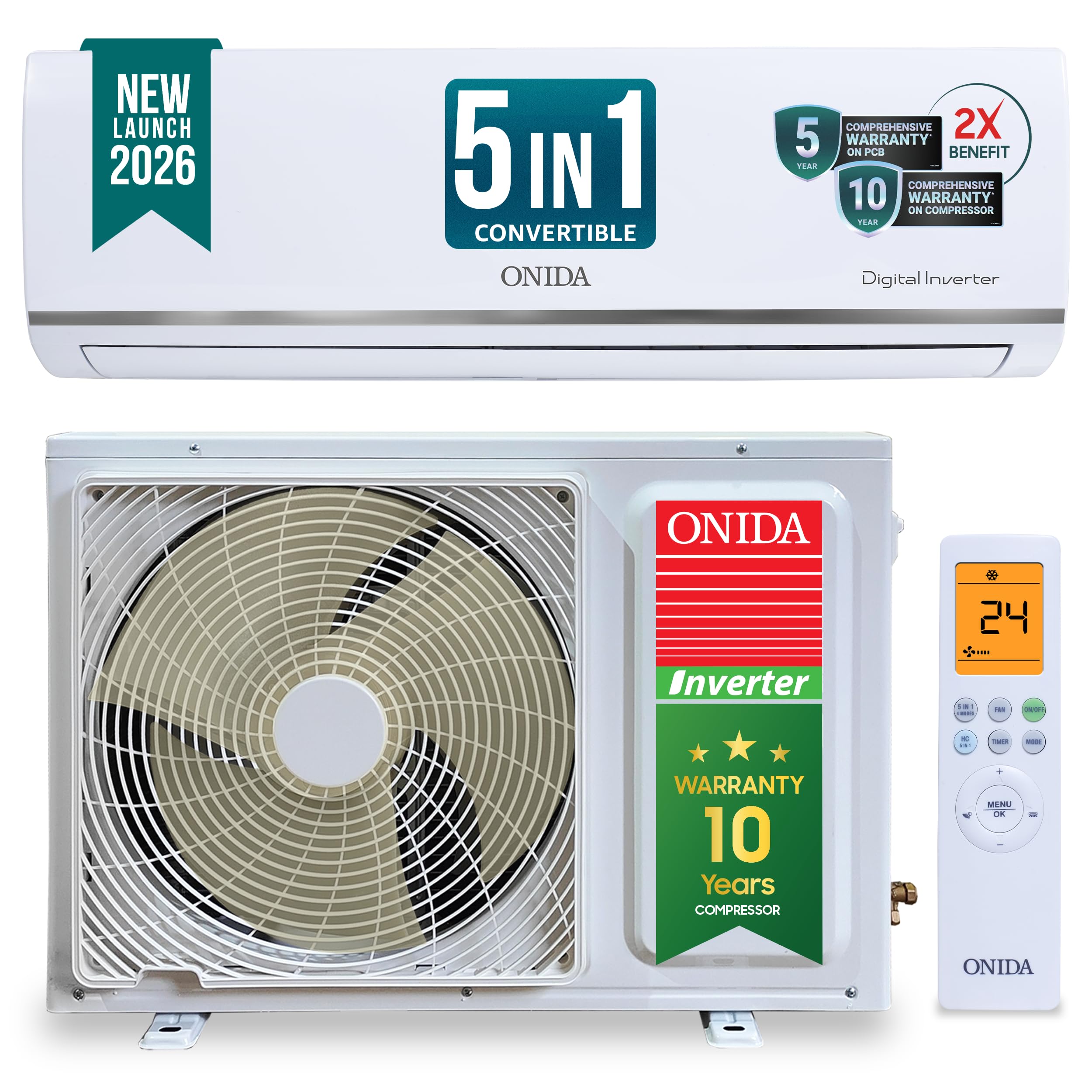 Onida 1 Ton Split AC - Energy Efficient Cooling -2