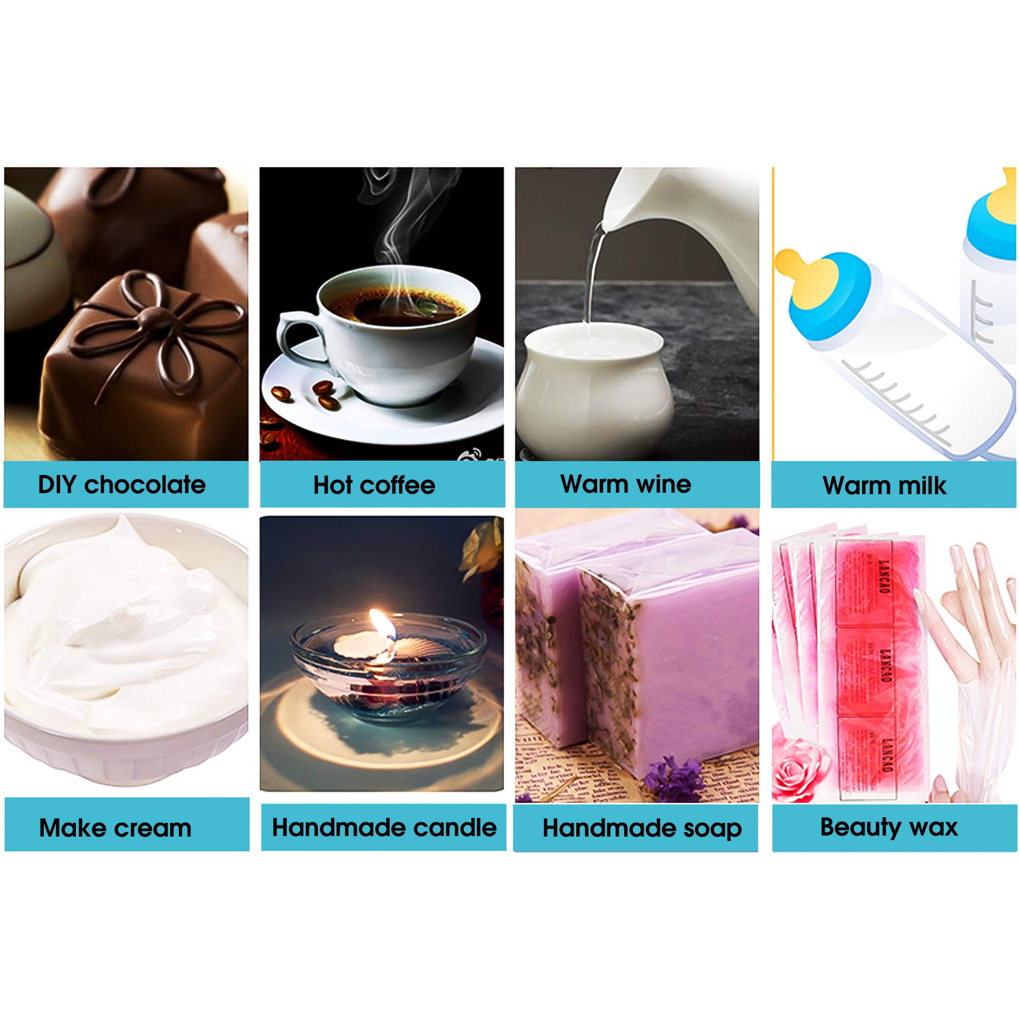 Templadora de Chocolate Comercial Profesional con Control Manual, Ideal para Chocolate, Dulces, Queso, Vino, Leche, café Olla Doble Antiadherente