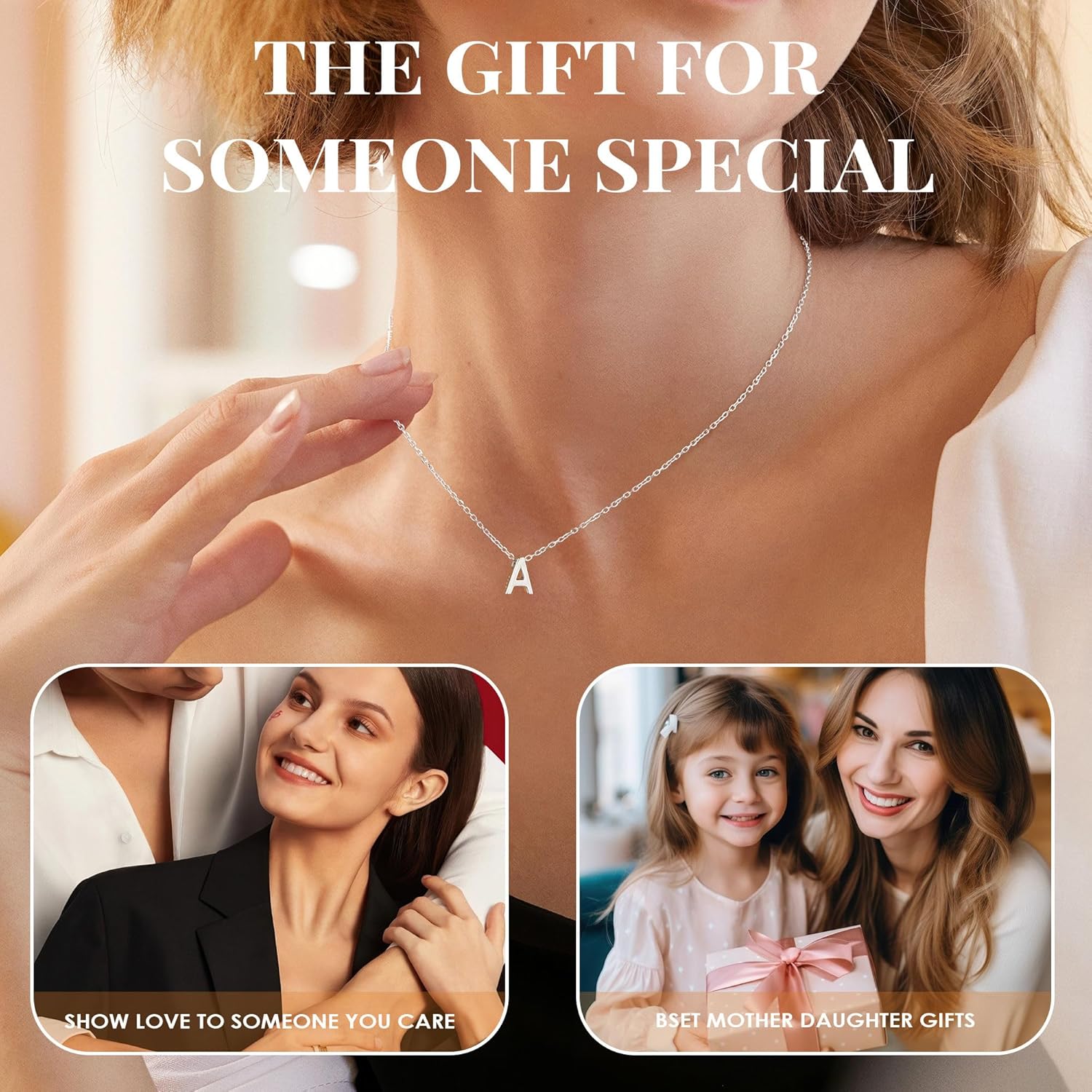 Turandoss S925 Sterling Silver Initial Necklaces for Women - Dainty Silver Letter Pendant Waterproof Silver Initial Necklace Hypoallergenic Jewelry Gifts for Women Girls - Image 4