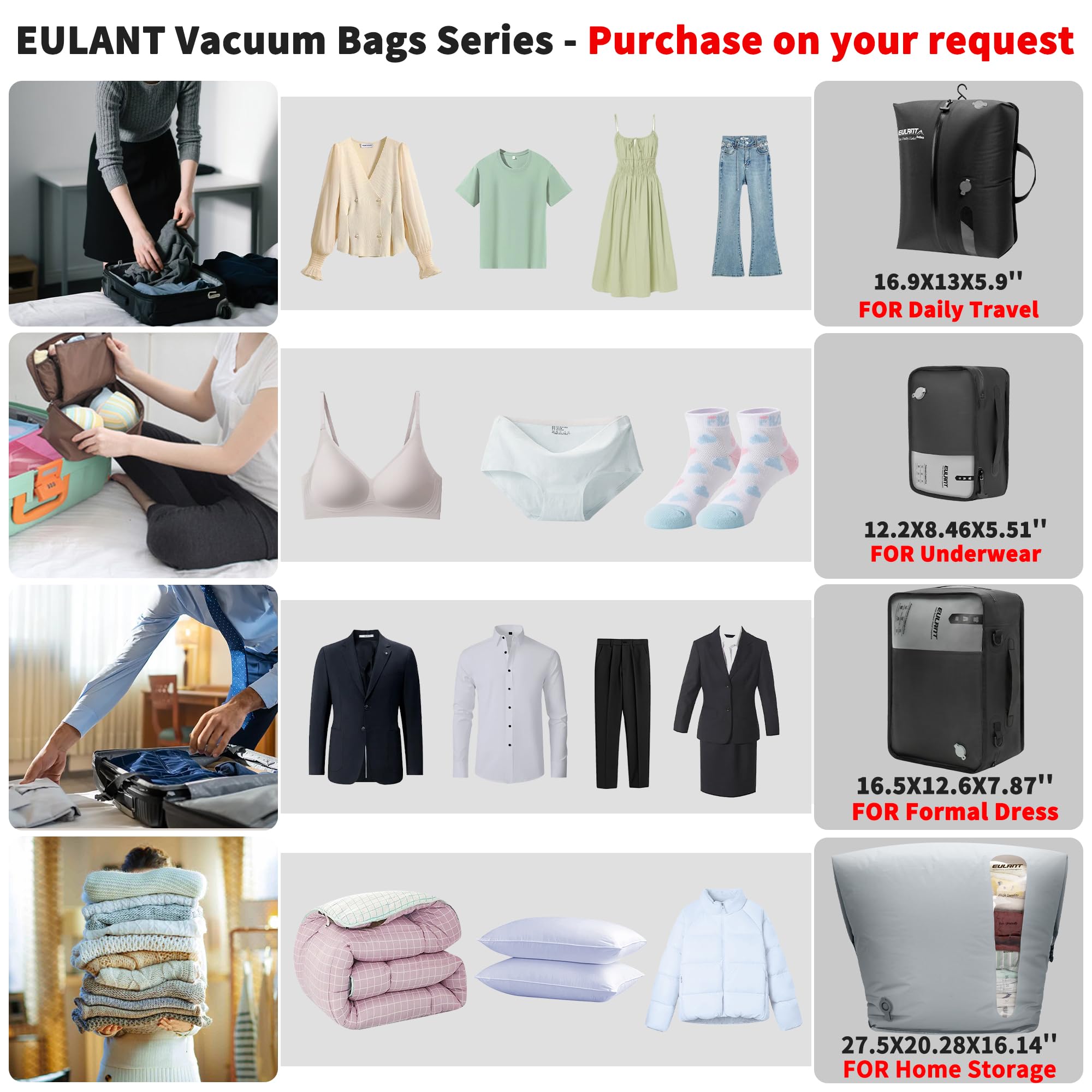 Piccoli cubi riutilizzabili a compressione per biancheria intima da donna, sacchetti sottovuoto professionali IP67 per biancheria intima, slip, calze, ecc. Cubi da imballaggio per valigie bagagli per