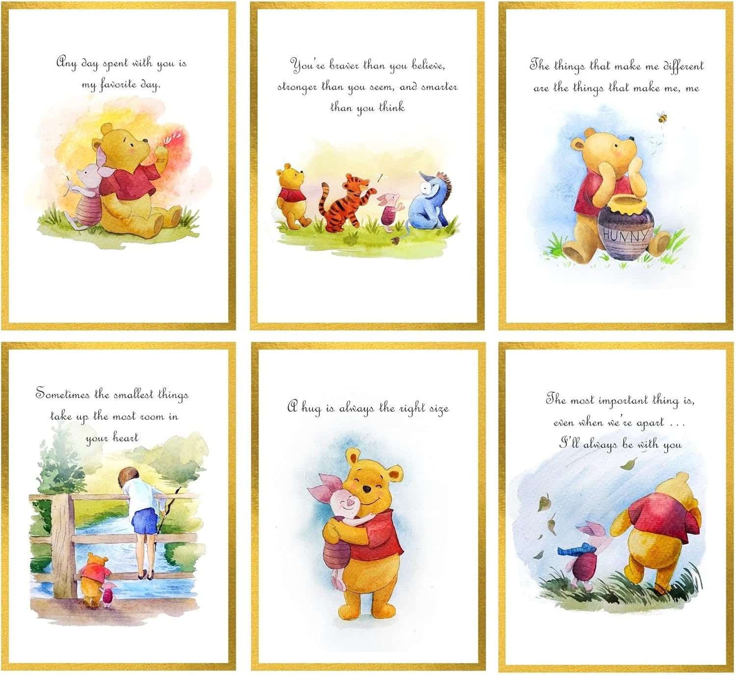 Sale Price Winnie The Pooh Wall Decor A A A Prints 8x10 Set Unframed 6 Of