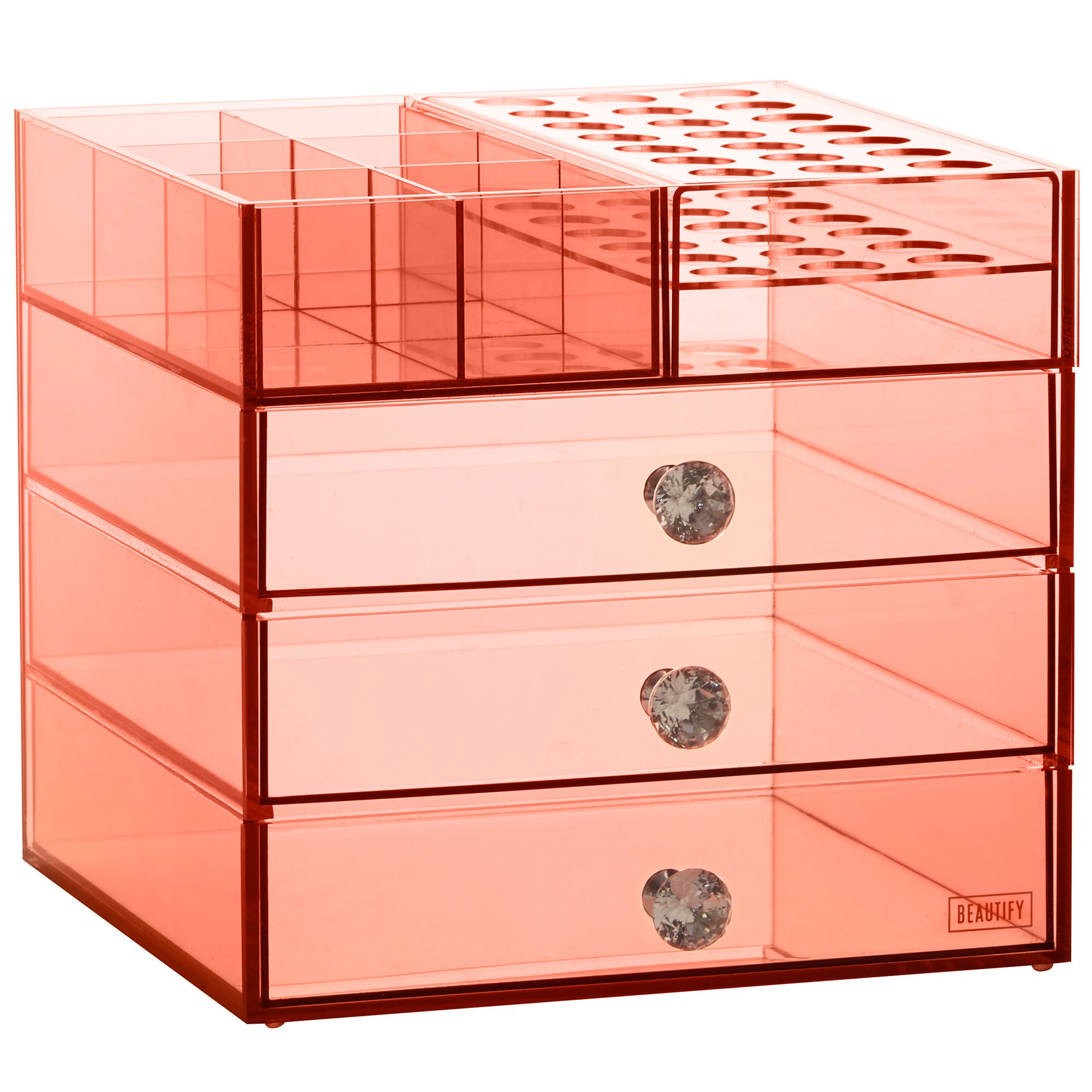 Buy Beautify Large 4 Tier Blush Pink Acrylic Cosmetic Makeup Storage