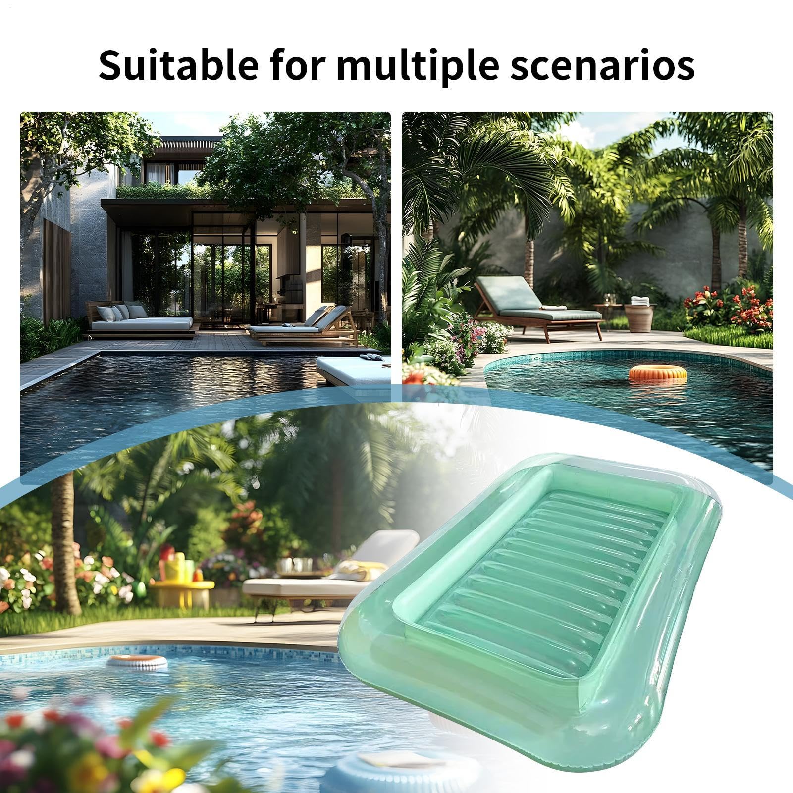 Flotador Tumbona de la Piscina Hinchable Colchoneta Flotante Hinchable Para | Tumbona Ligera para la Piscina Para La Playa El Lago El Río Jardín Camping Patio Y Las Vacaciones