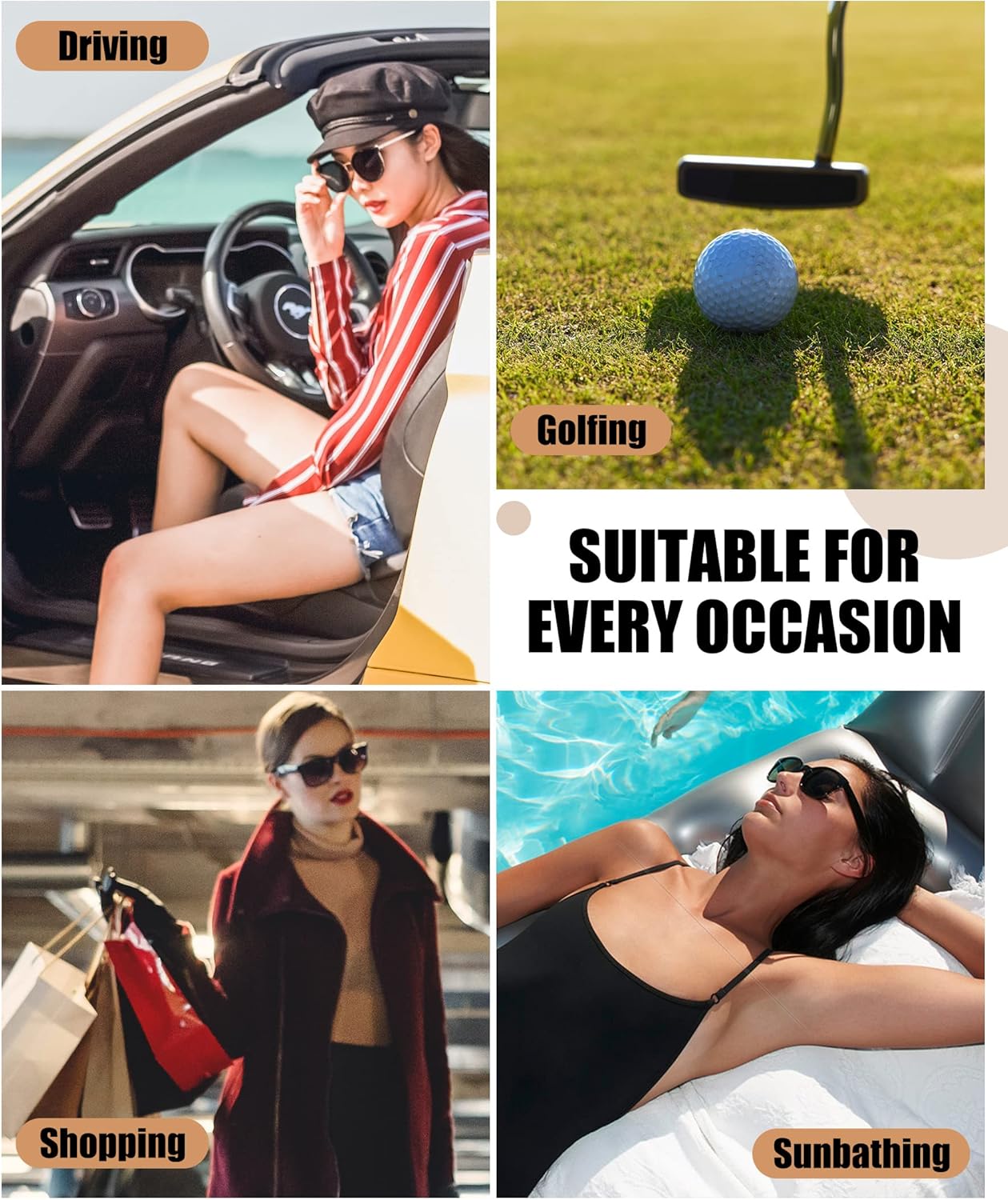DUCO Classic Vintage Polarized Sunglasses for Women Driving Sun glasses 100% UV Blocking DC2145