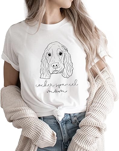 Miniatura 7 de Verita Culture Cocker Spaniel Mama Graphic T-Shirt Women Dog Mom Owner Gift T-Shirt New Puppy Adoption T Shirt White