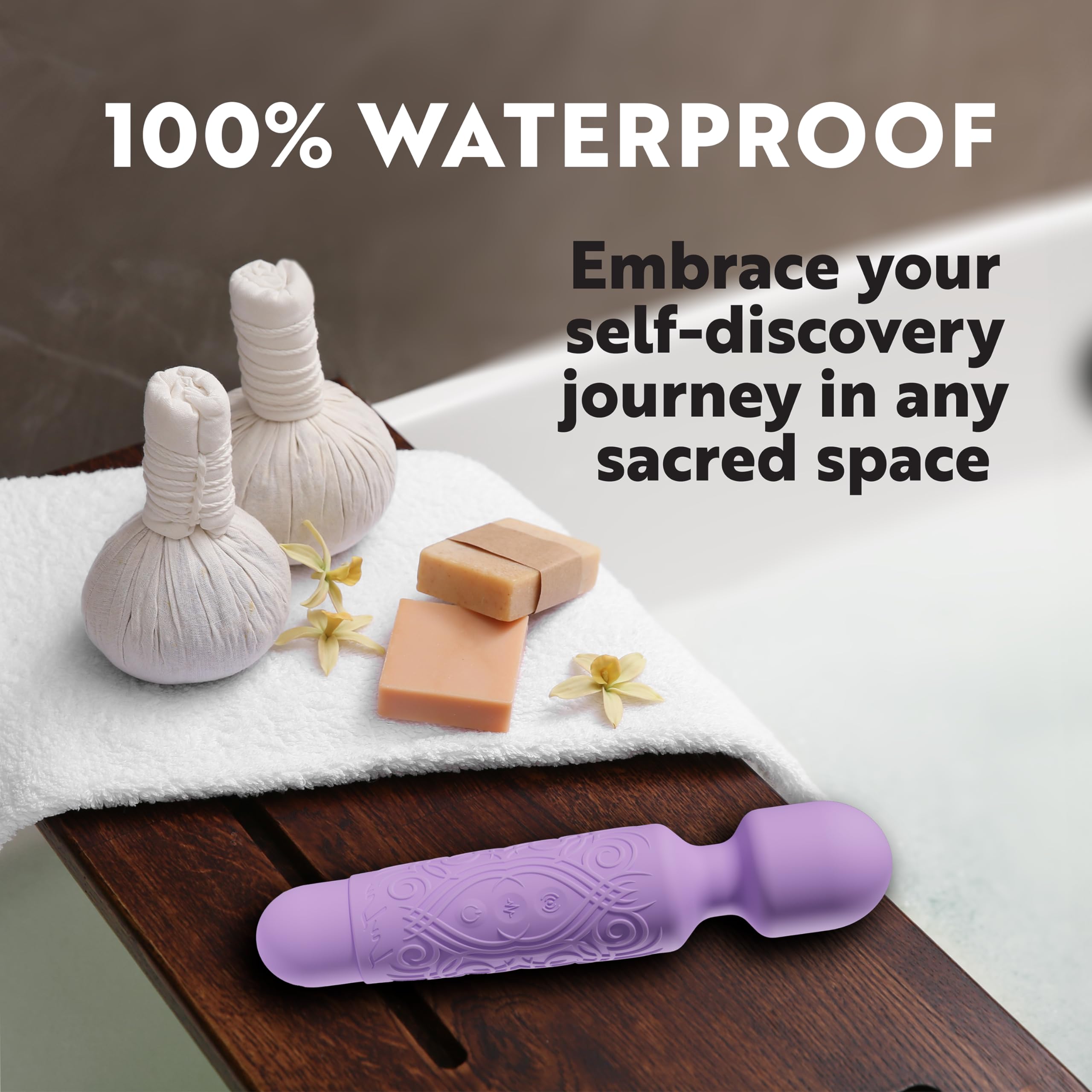 LuLu Wand Vibrator for Women - Powerful Magic Wand Massager Rechargeable Waterproof Silent - Mini Vibrating Wand Sex Toy with Strong Vibrations for Clitoral Stimulation: Purple Regular