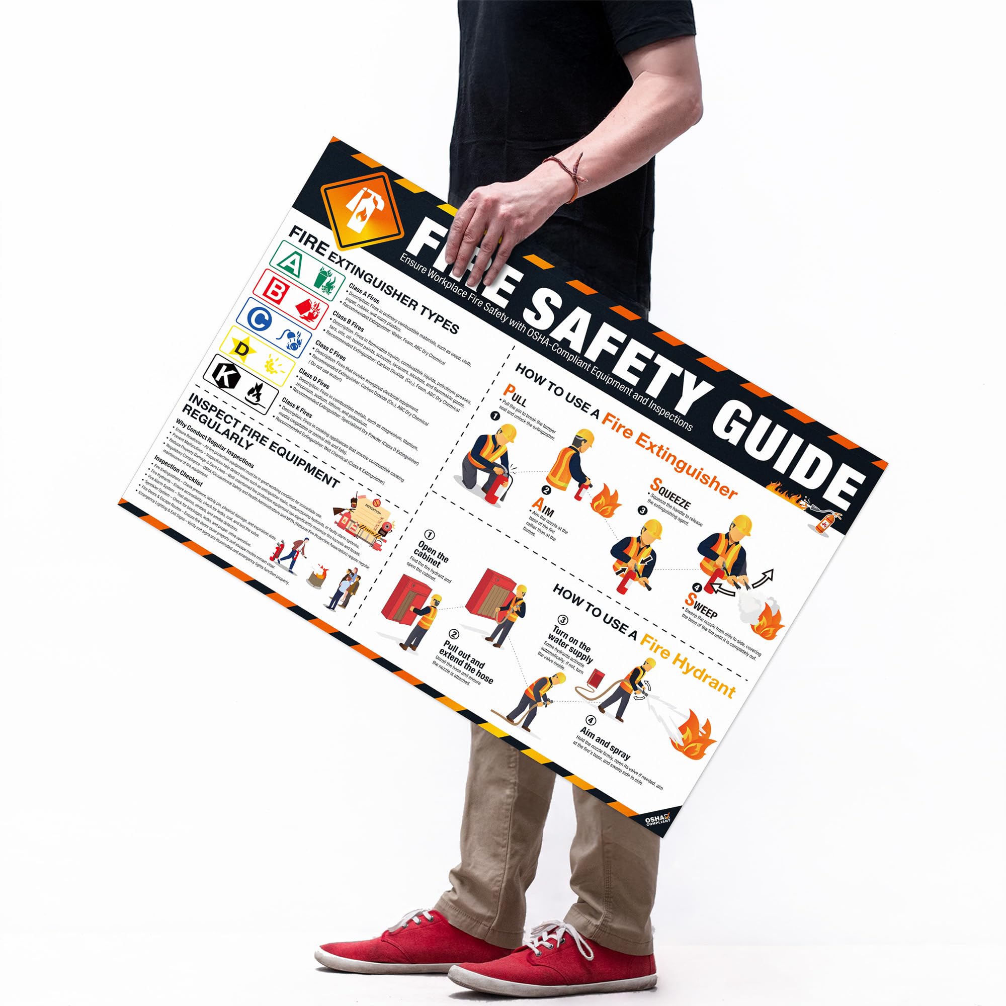 Fire Safety Poster - OSHA Compliance Fire Extinguisher