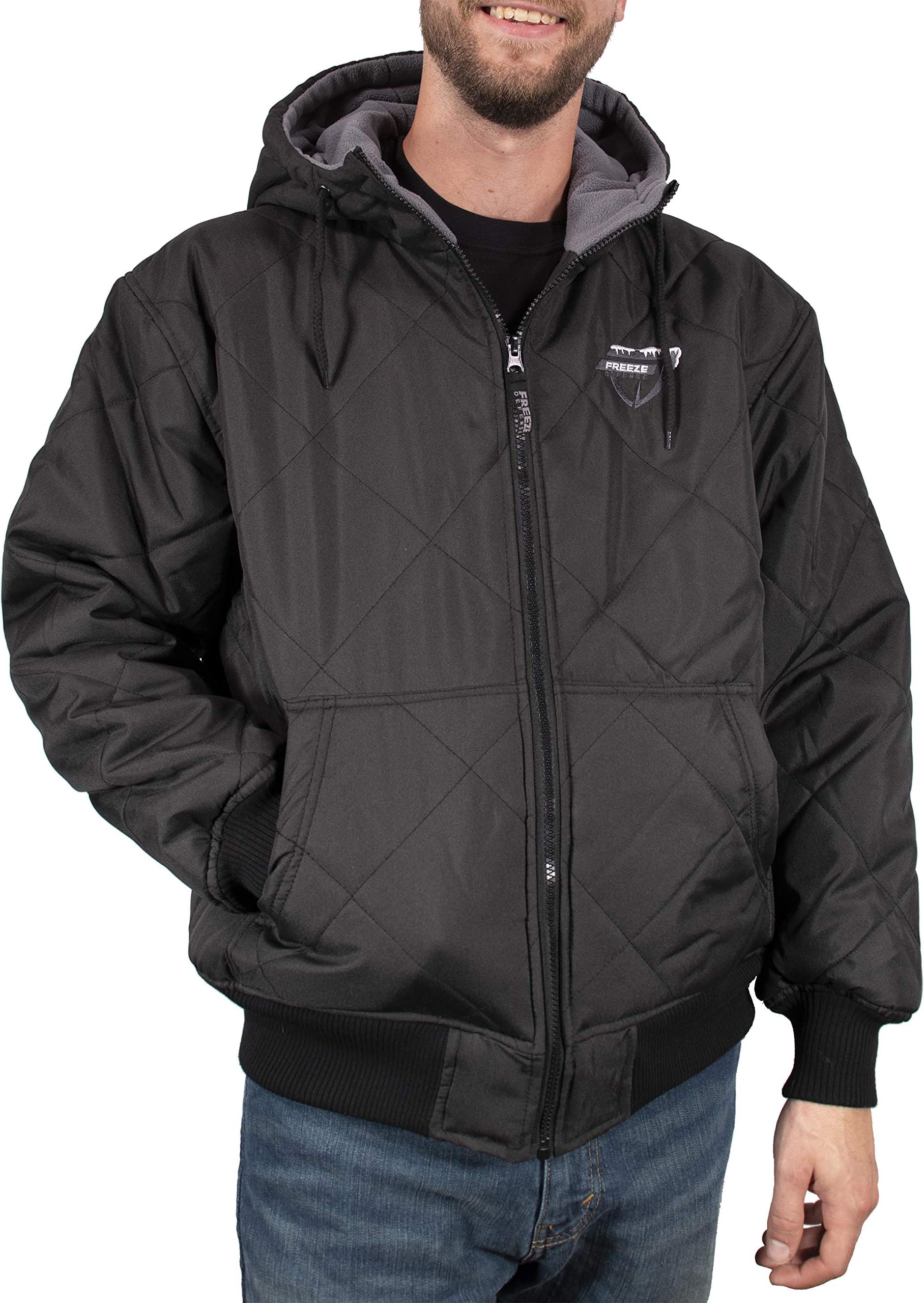 Men's Fleece Lined Quilted Winter Jacket Coat