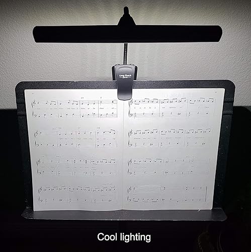 Miniatura 9 de Soporte de música extra ancho con clip para orquesta, 18 LED recargable USB piano, escritorio, lámpara de lectura