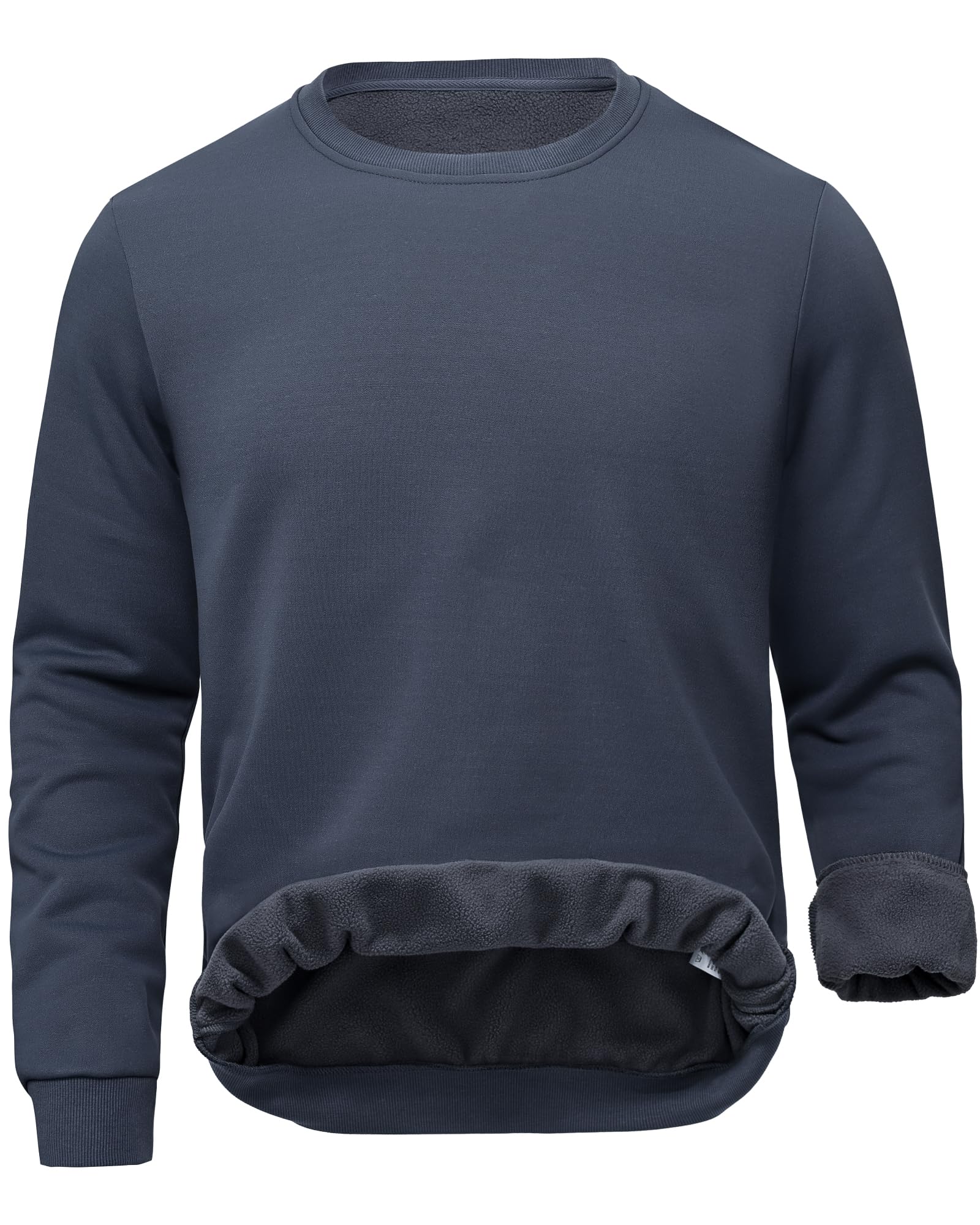 Tyhengta Herren Sweatshirt Fleece Winterpullover Sweatshirts Rundhals Pullover Gefüttert Thermopullover Jumpers Sweater