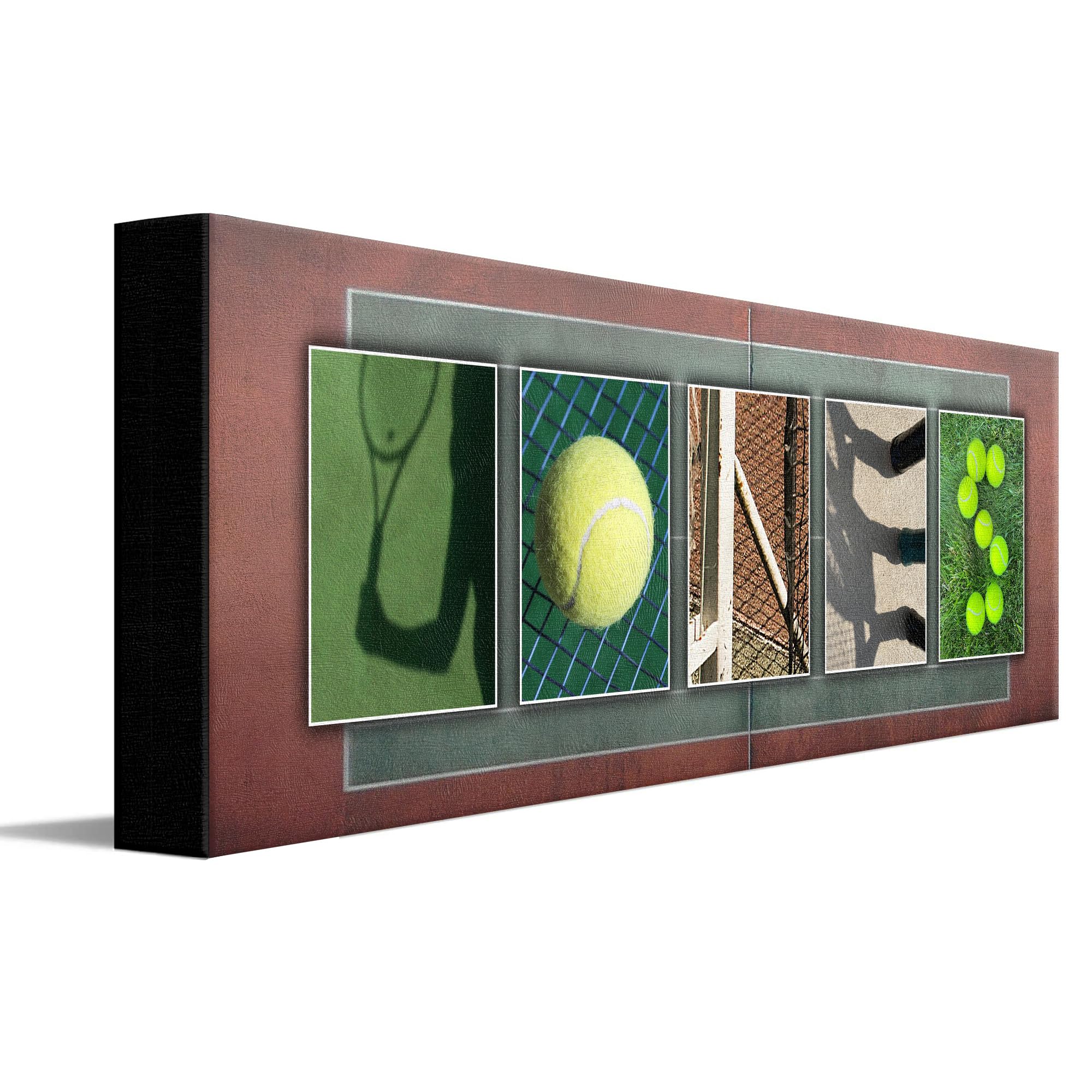 TENNIS Custom Photo Name Art | Premium Stretched Canvas | 36”x12"