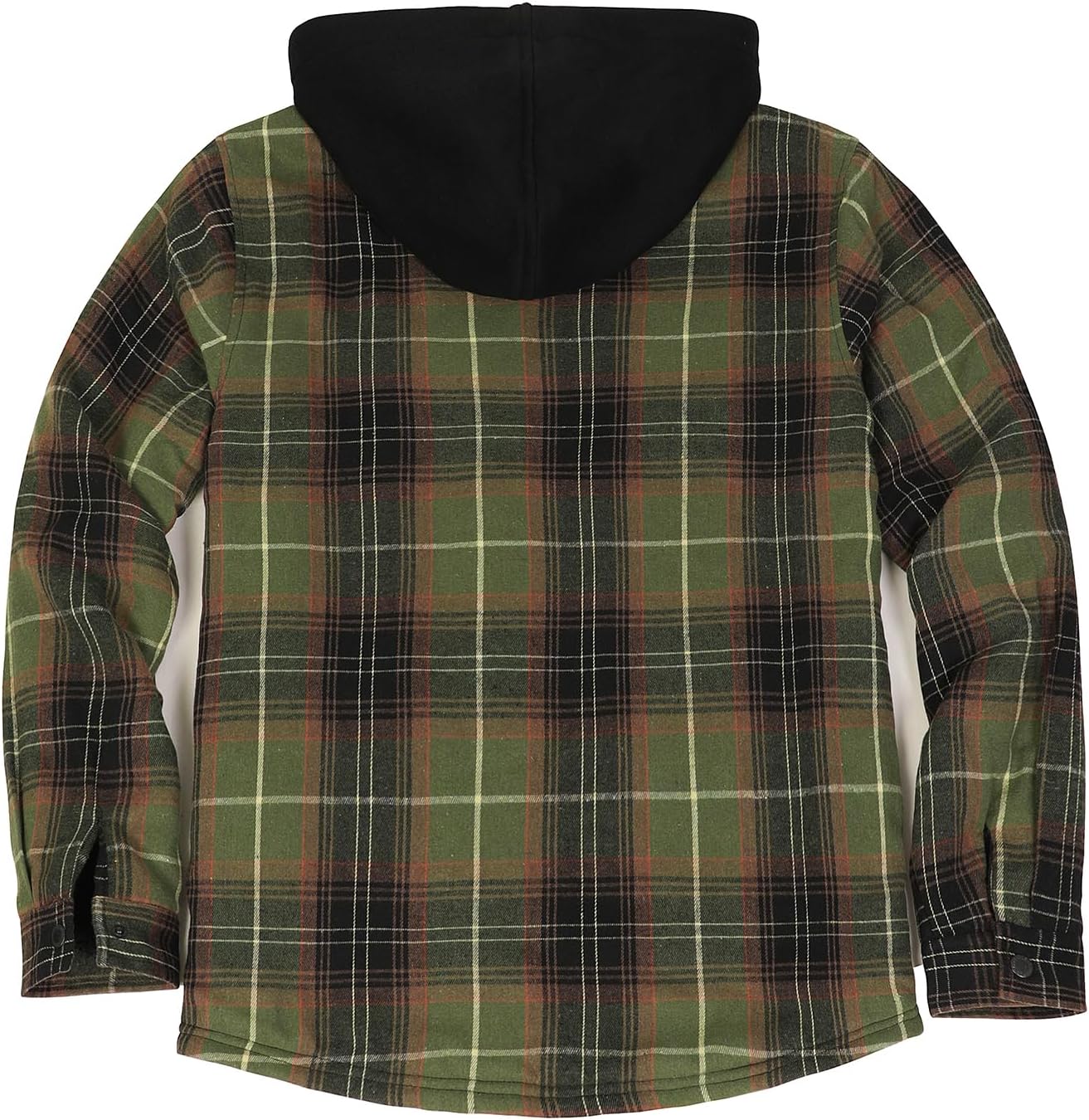 Lisskolo Men's Sherpa Flannel Jacket with Hood Plaid Zip Up Fleece Lined Hooded Shirt Jackets for Men - Image 3