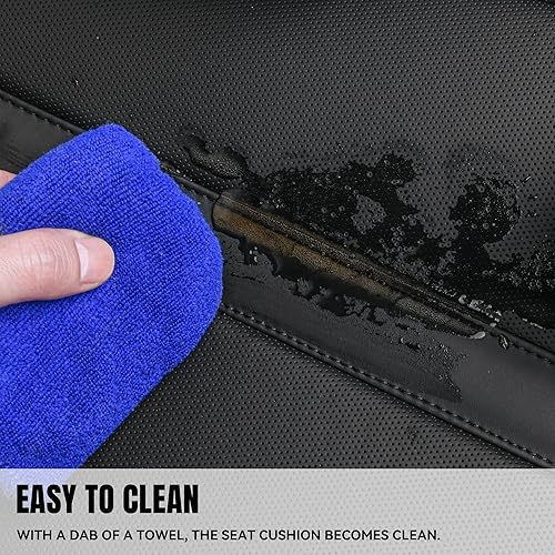 Miniatura 7 de CAR PASS Fundas de asiento trasero de cuero impermeable, cojín de asiento trasero de piel sintética de napa, protector de fila trasera transpirable,