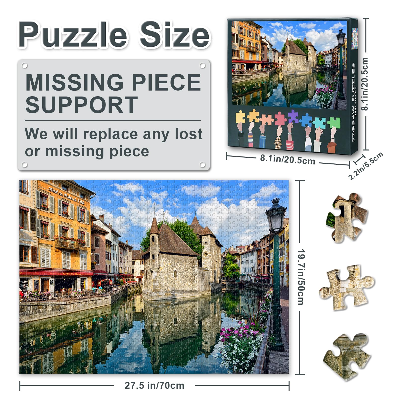 Island Palace Puzzles for Adults 1000 Pieces, Lake Annecy Jigsaw Puzzles - Image 3