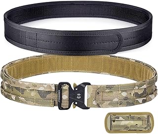 Tactical Battle Gun Belt, Quick Release Buckle Molle Belt with 1.57'' EDC Inner Belt for Law Enforcement, Shooter - WarBull
