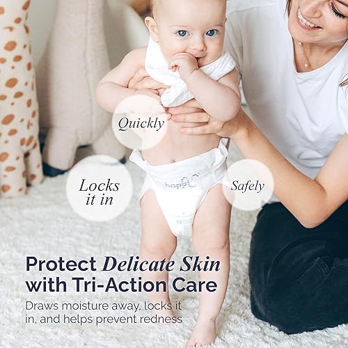 Miniatura 3 de Hoppi Pañales para bebé, pañal desechable estilo cinta tamaño 4  Protección ultra absorbente durante la noche  Hipoalergénico para pieles sensibles