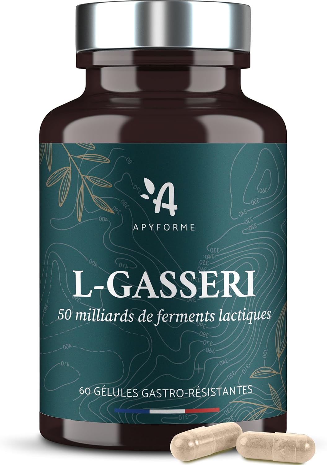 Lactobacillus Gasseri Probiotique Ventre Plat – Flore Intestinale Digestion – Jusqu’à 50 Milliards d’UFC/Jour – Gélules Gastro-Résistantes – 100% FRANÇAIS – Fabriqué en France par Apyforme