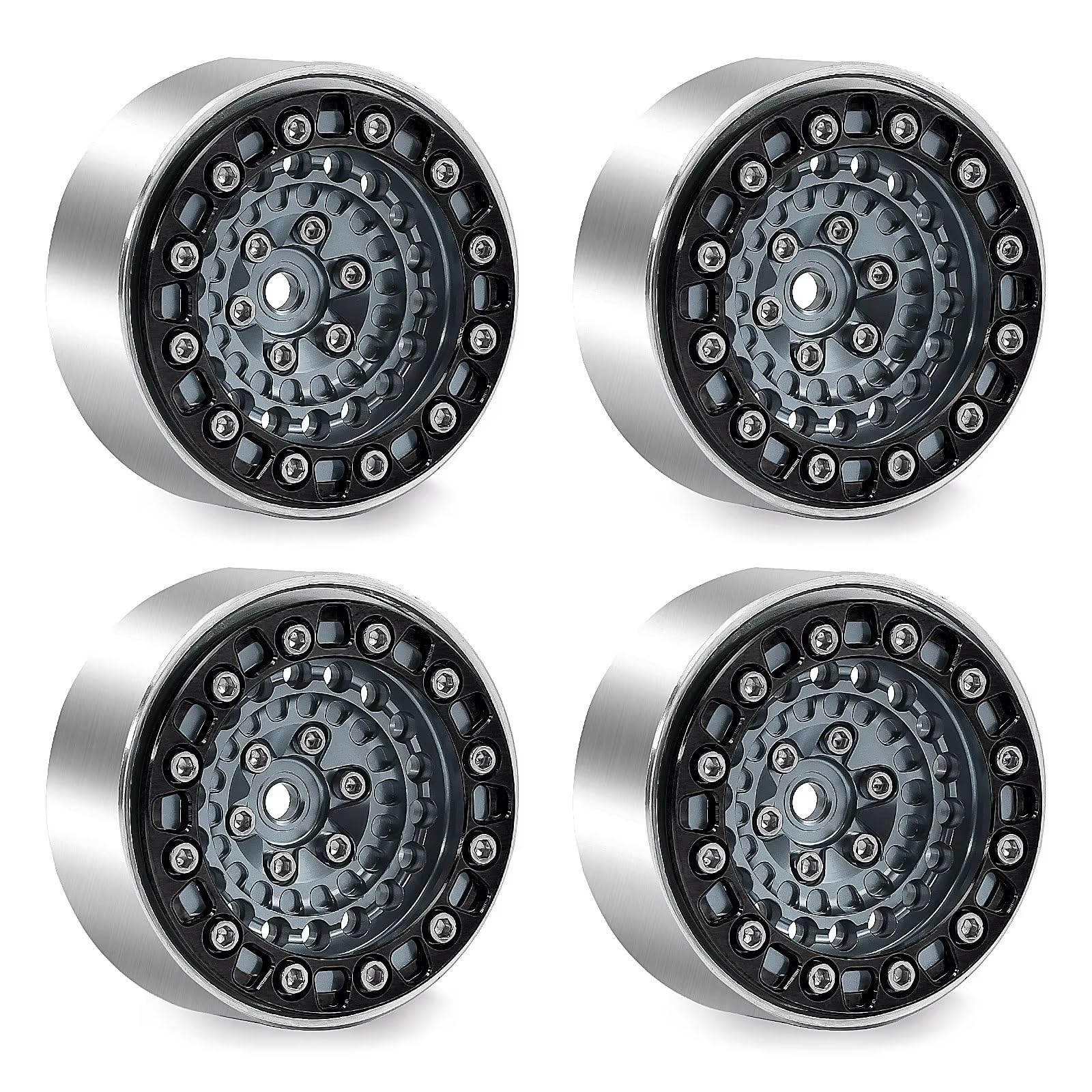 Per Cerchi Beadlock Da 1,3 Pollici Per Traxxas Per TRX4M 1/18 | RC Car Cerchi Beadlock Alluminio Leggero con Vestibilità Precisione e Superficie Anodizzata Durevole(Titanium)