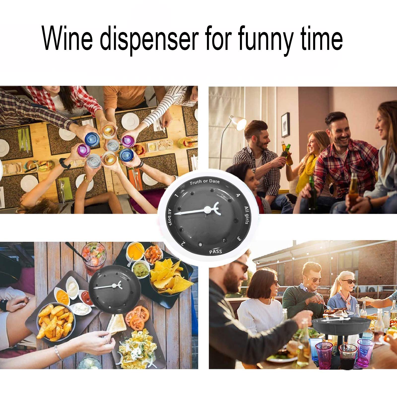 8 Shot Glass Dispenser, Bar Glass Dispenser Wine Dispenser for Party Dispenser with Rotating Stick and Bottle Opener