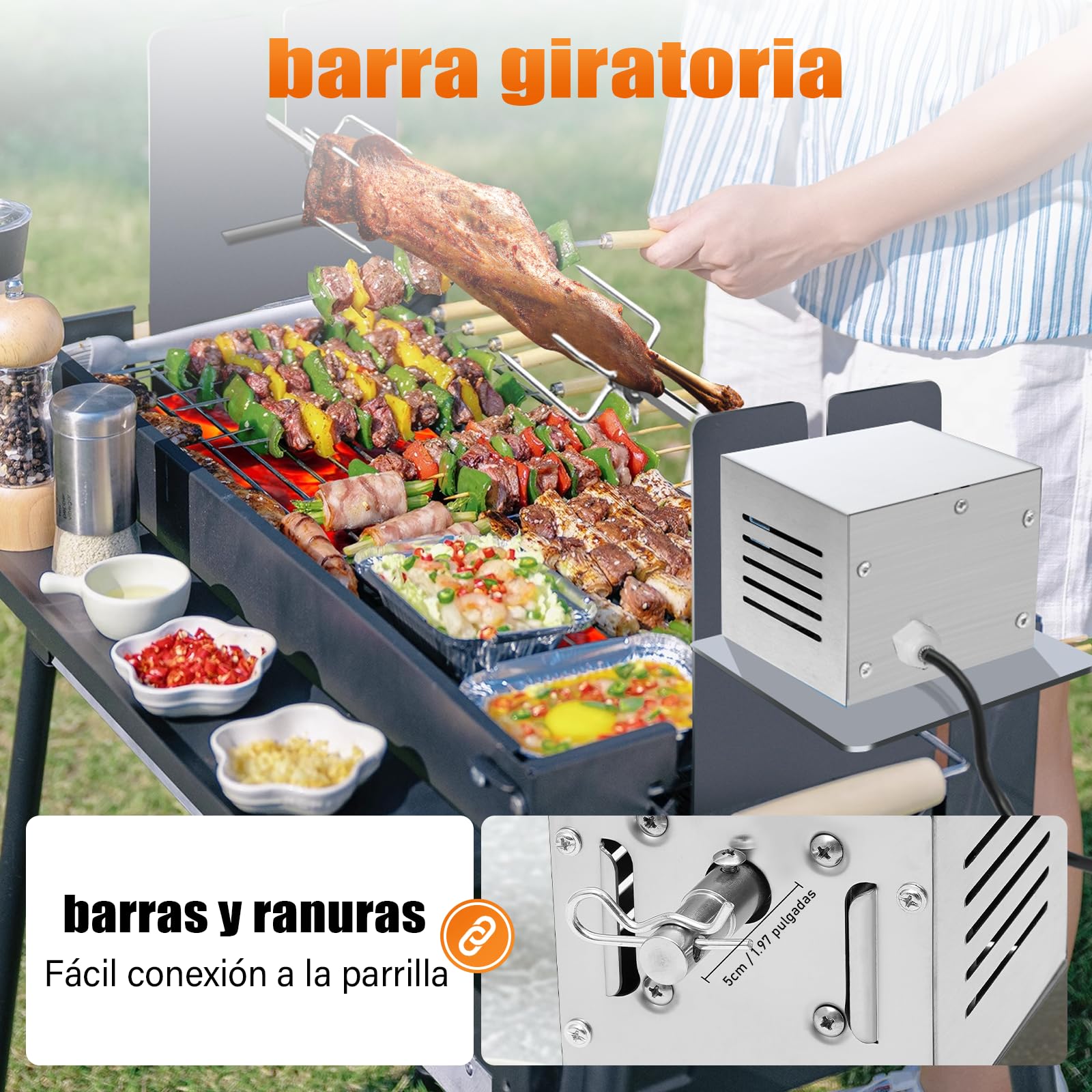 Schwerlast-Edelstahl Grillmotor mit 25W Leistung für Spanferkelgrill, BBQ-Röster und Grillspieß, Hochwertiger Rotisserie-Motor, Langlebigem Antriebssystem und Universeller Kompatibilität‌